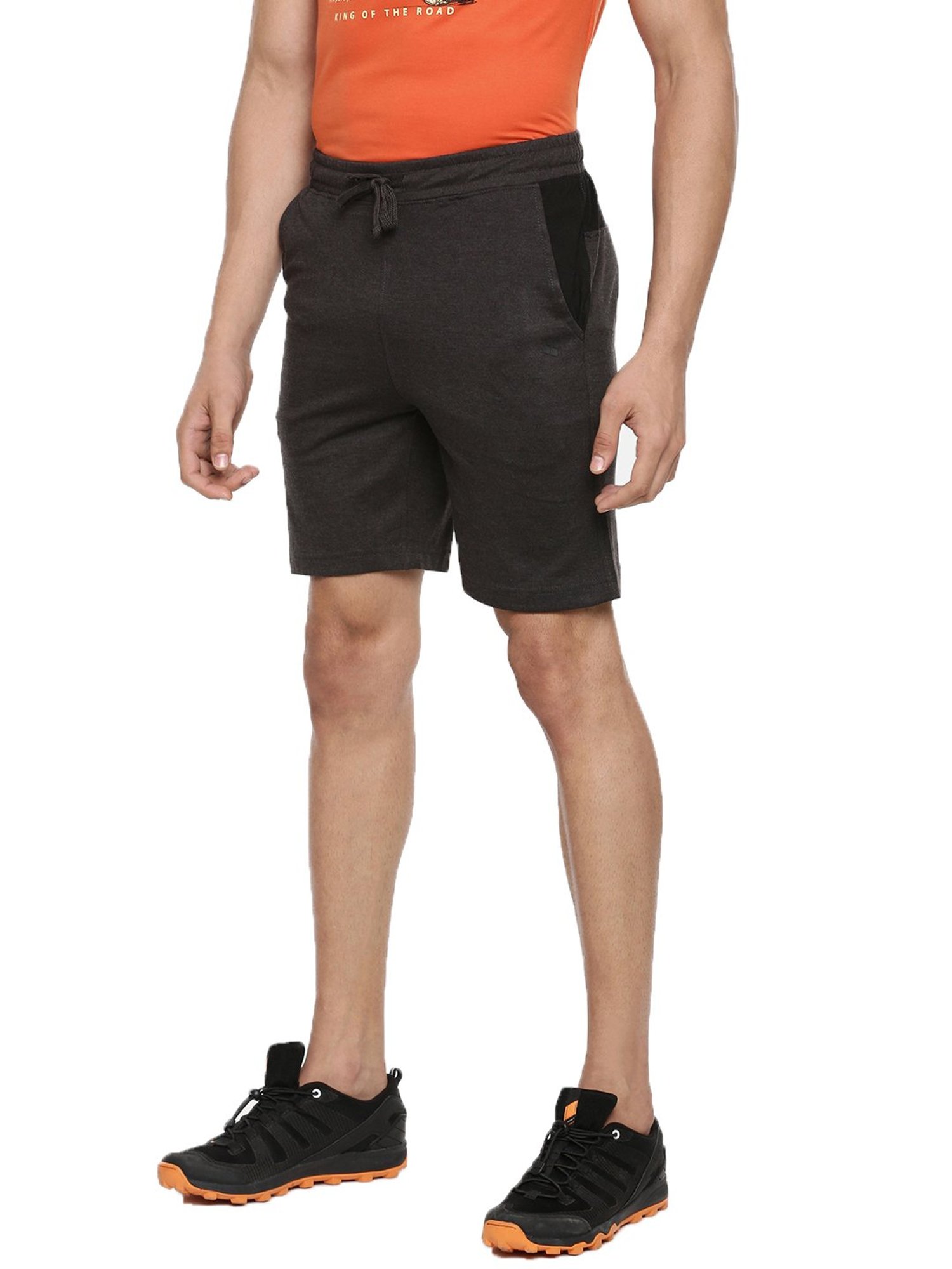Dollar Grey Cotton Regular Fit Colour Block Shorts
