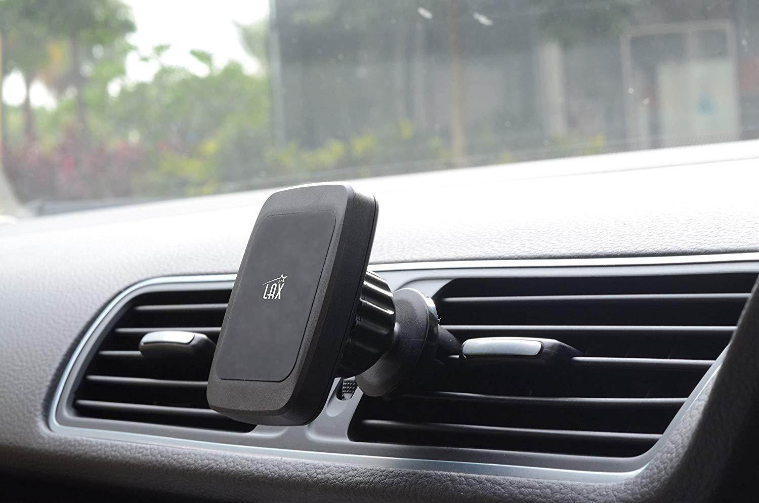 LAX Premium Magnetic Air Vent Car Mount Phone Holder for iPhone, Samsung, Smartphone, 6 Powerful Magnets