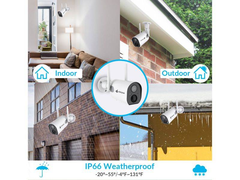 Outdoor Security Camera Wire-Free Outdoor Battery Powered Surveillance Cameras, 1080P WiFi IP Surveillance Camera with PIR Detection, 2-Way Audio, FHD Night Vision, IP65 Weatherproof, Cloud Storage