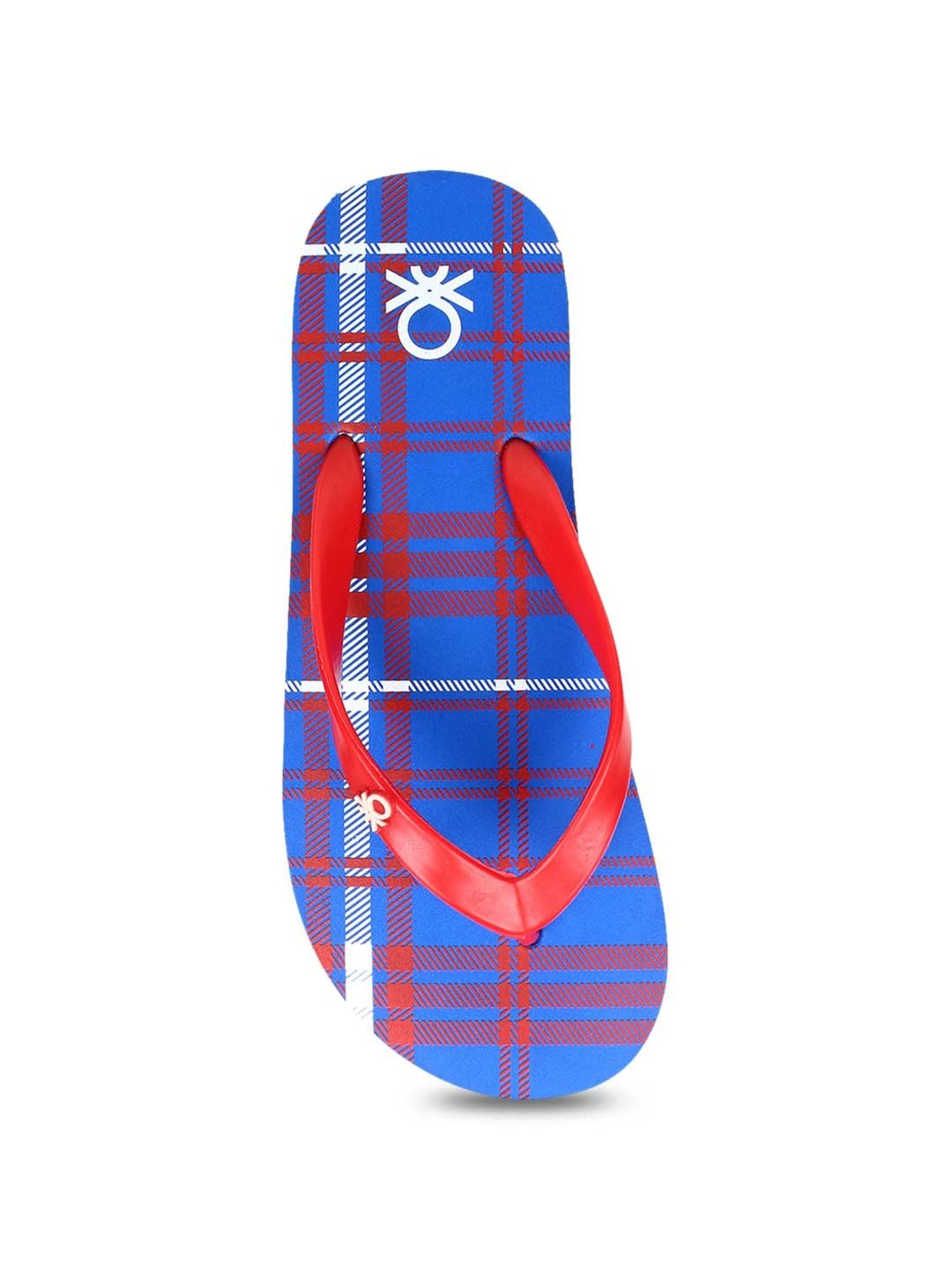 United Colors of Benetton Men's Royal Blue & Red Flip Flops