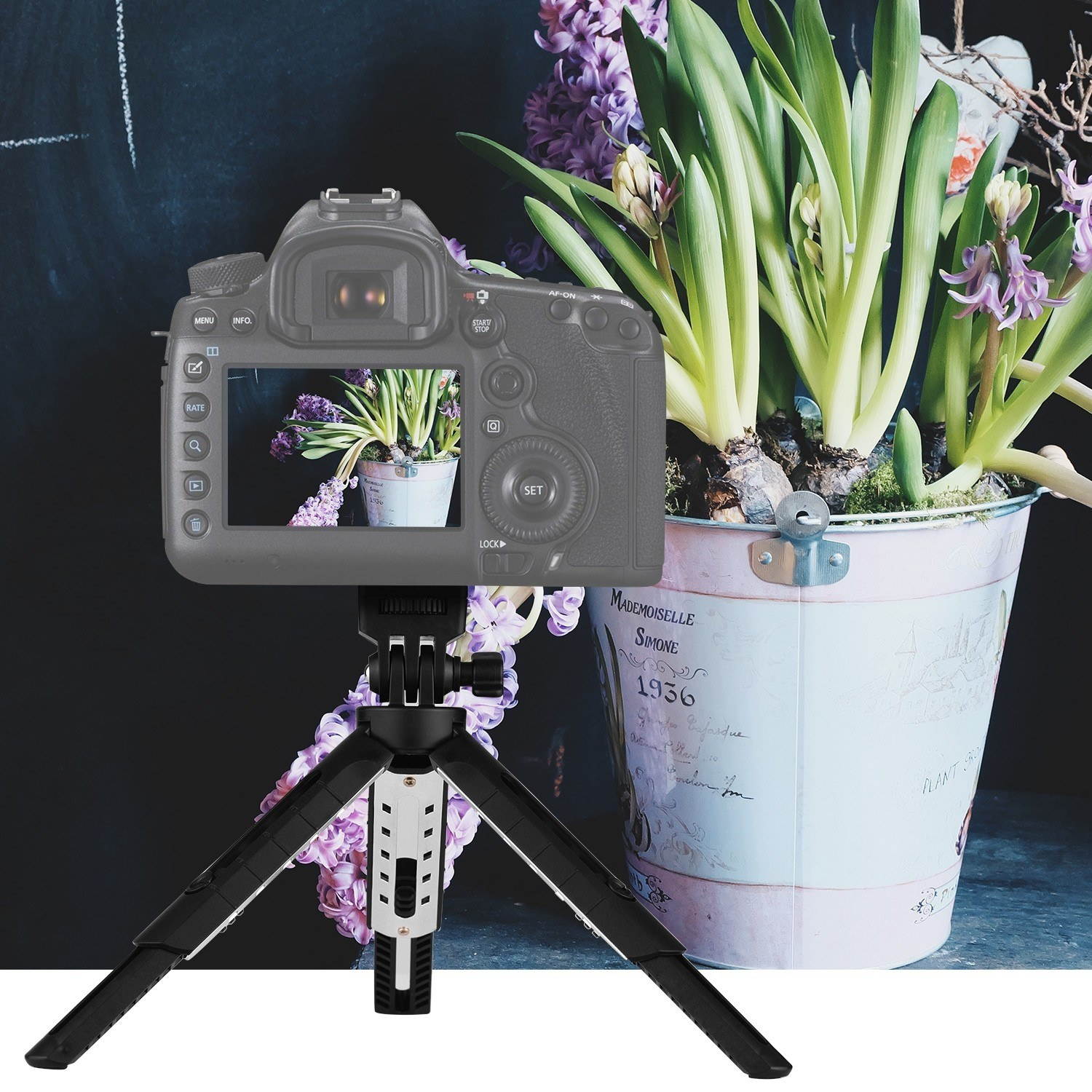 Mini Tabletop Tripod Folding Stand with 1/4inch Mounting Screw 5 Levels Adjustable for DSLR Mirrorless Camera