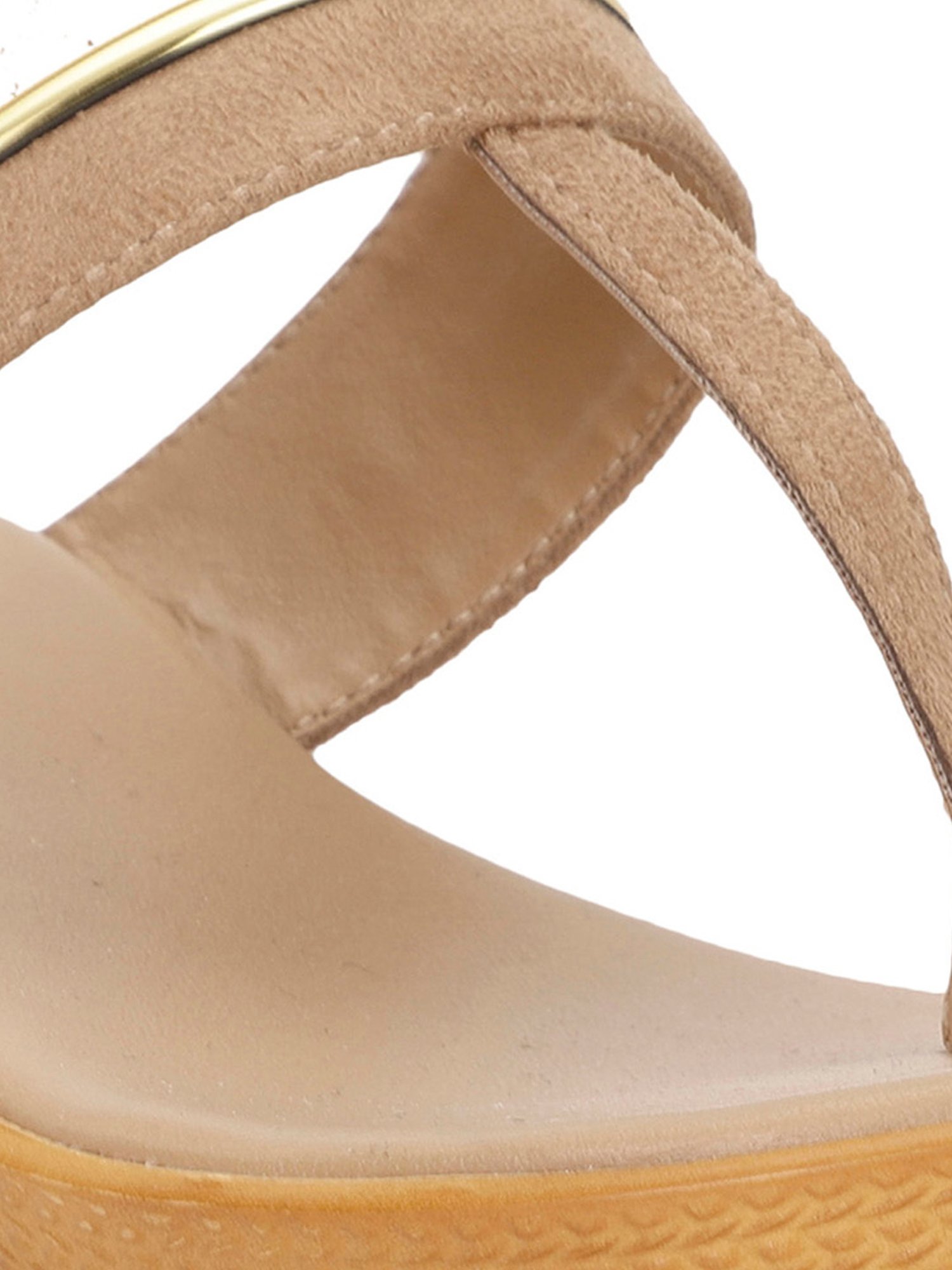 Bata Women's Beige Toe Ring Wedges