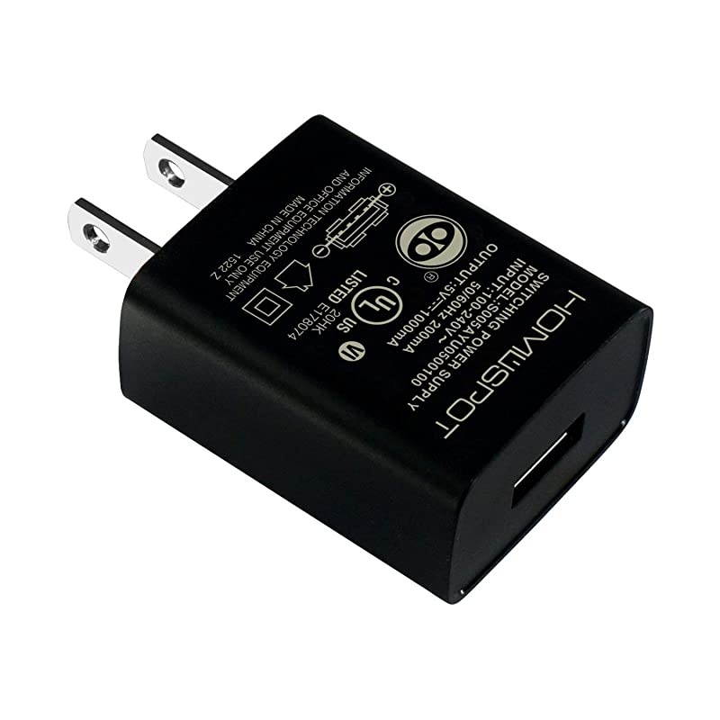 UL Listed Universal US 5V1A USB Wall Charger Plug inDoor Power AC Adapter for Travel Office Home Use 2 Pack