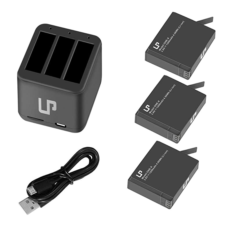 Insta360 ONE X Battery Charger Pack Compatible with Insta360 ONE X Action Camera  3Pack Replacement Battery amp Triple Slot USB Charger with Builtin TF Memory Card Reader