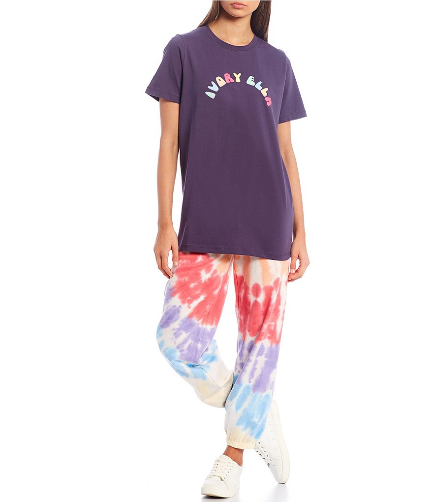 Ivory Ella Short-Sleeve Organic Cotton Logo Graphic Tee