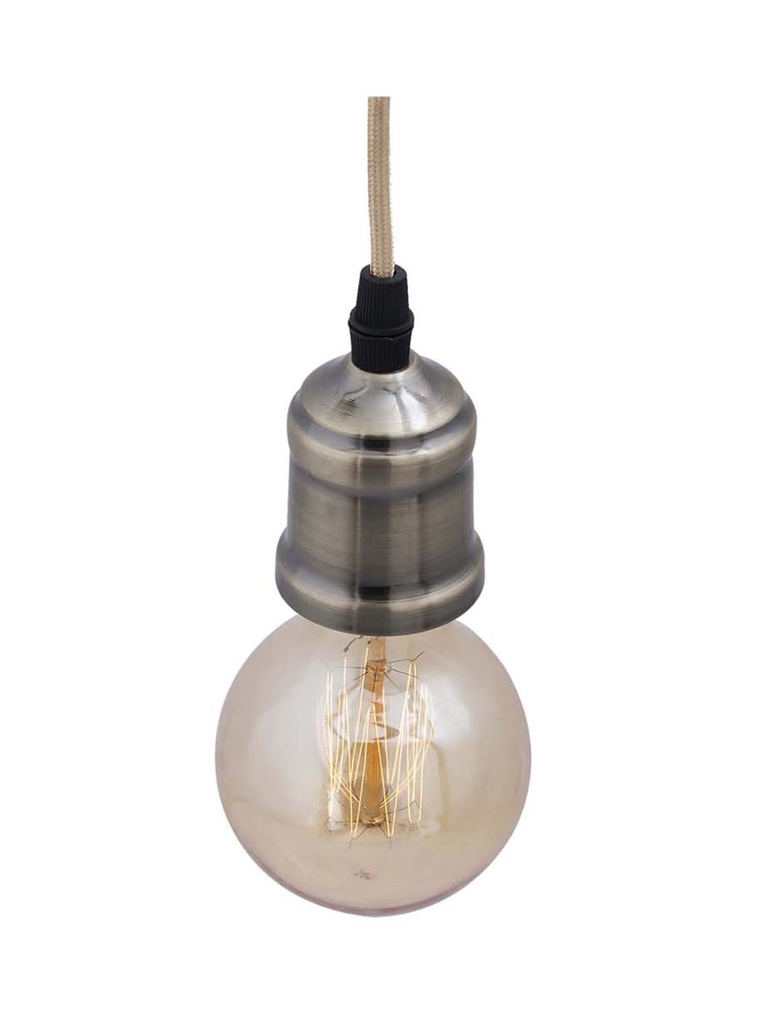 Homesake Antique Brass Metal Bulb Holders - Set of 2 (Bulb not included)