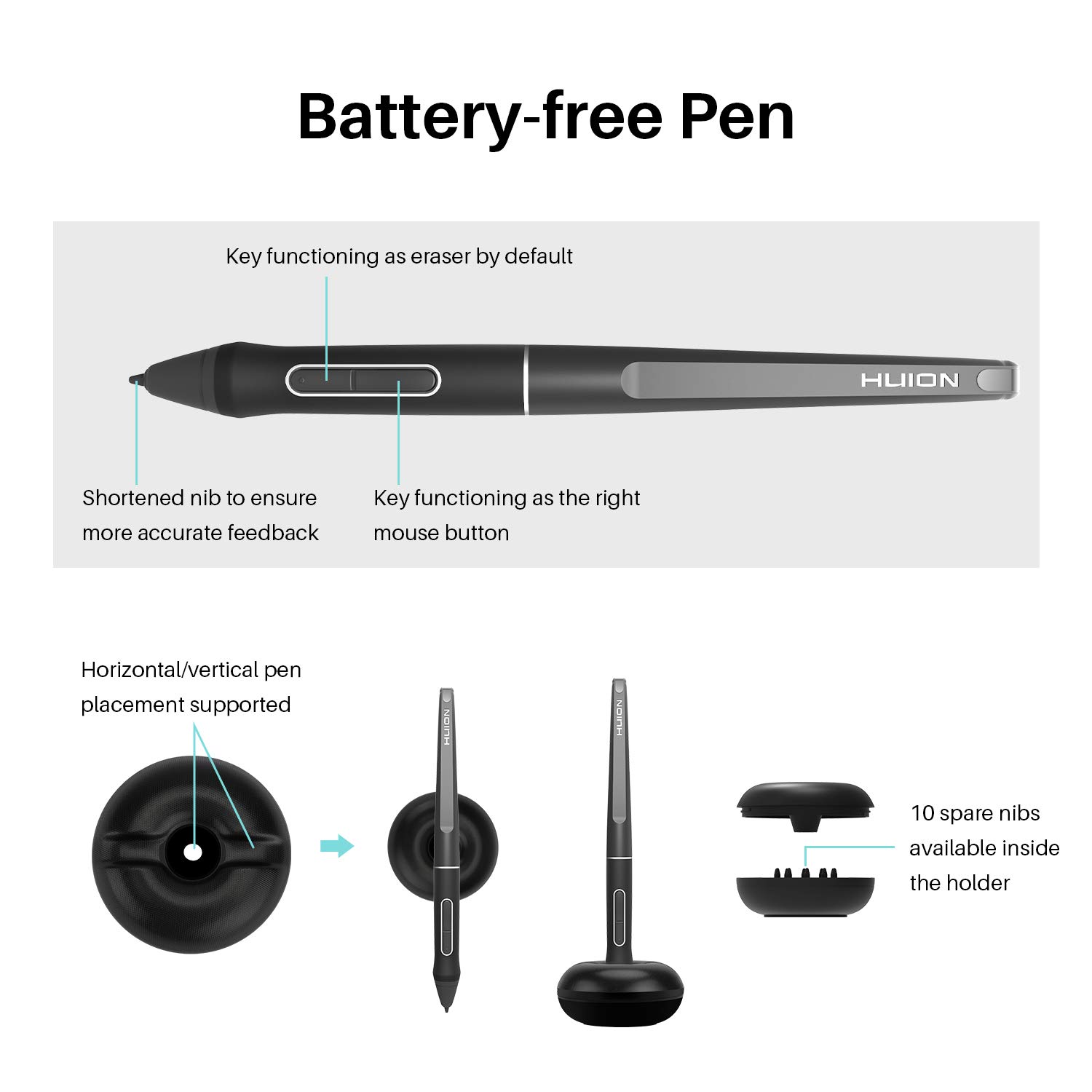 Huion Kamvas Pro 12 GT-116 Drawing Monitor Pen Display Full-Laminated Graphics Drawing Tablet with Screen, Battery-Free Stylus, Tilt Function 8192 Pen Pressure, 4 Shortcut Keys, 120% sRGB (No stand)