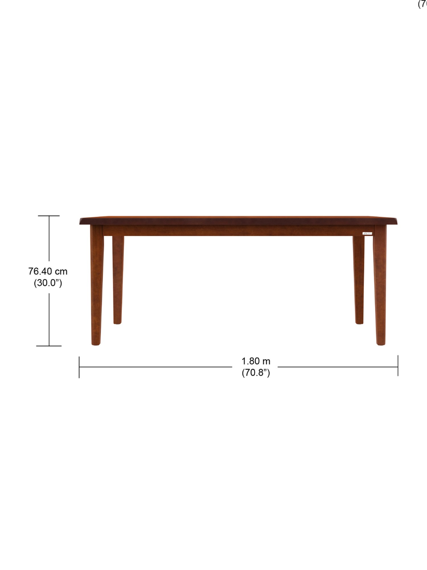 Godrej Interio Feast Brown Engineered Wood 8 Seater Rectangular Dining Table