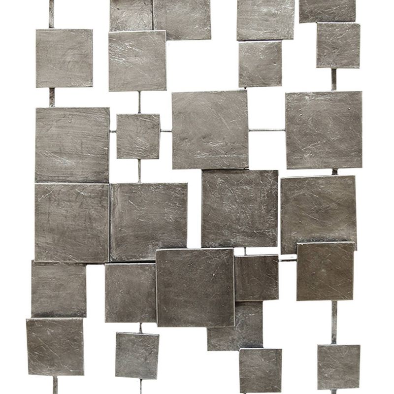 32.25" x 14" Geometric Tiles Wall Decor Champagne - Stratton Home Décor