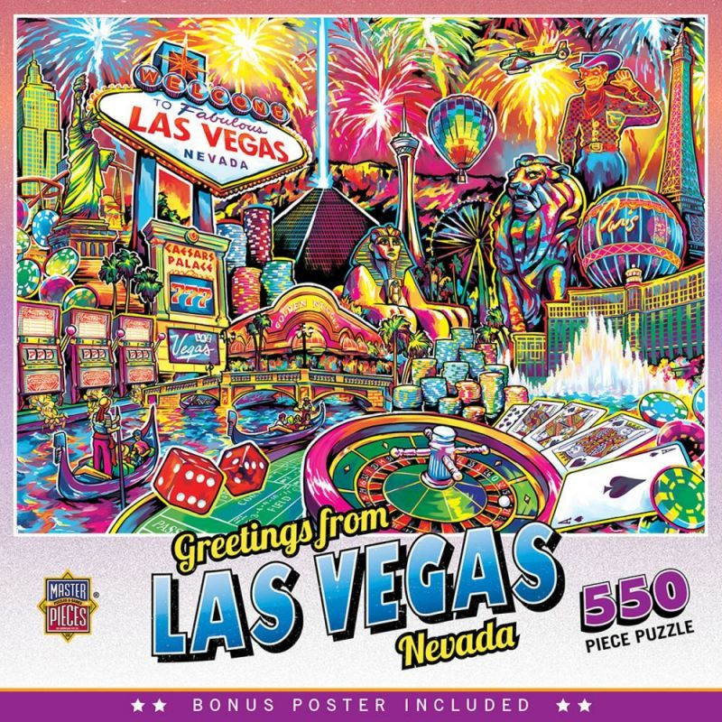 Masterpieces Puzzle Co.,  Greetings from Las Vegas 550pc Puzzle
