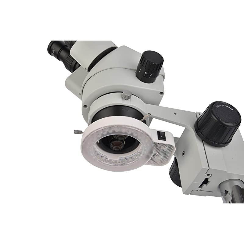 Basics Professional Binocular Stereo Zoom Microscope, WH10x Eyepieces, 3.5X-45X Magnification, 0.7X-4.5X Zoom Objective