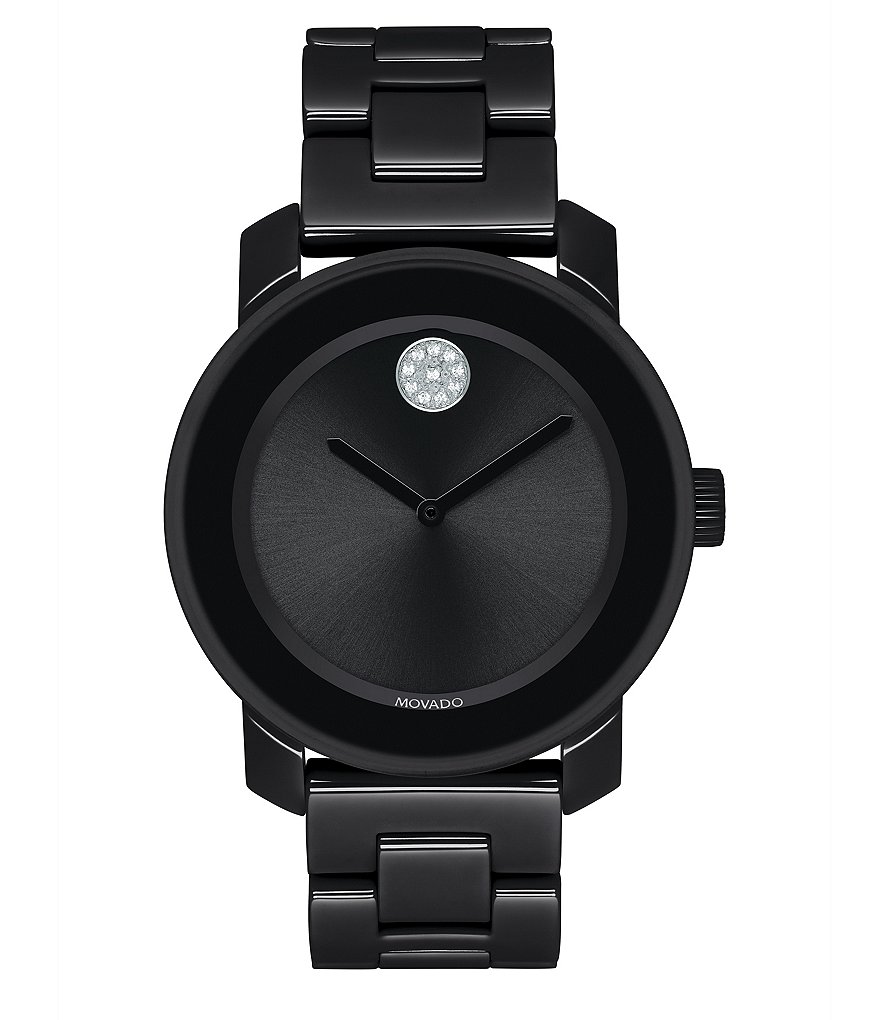 Movado Bold Mid Size Black Ceramic Watch