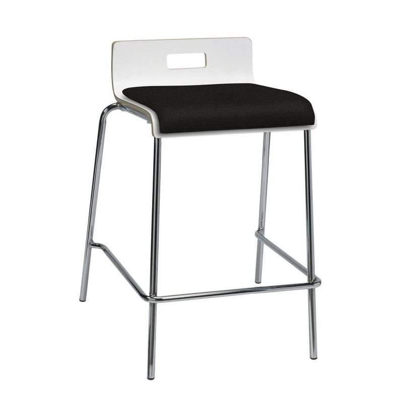 Jive Counter Height Barstool Tuxedo Fabric Seat White - KFI