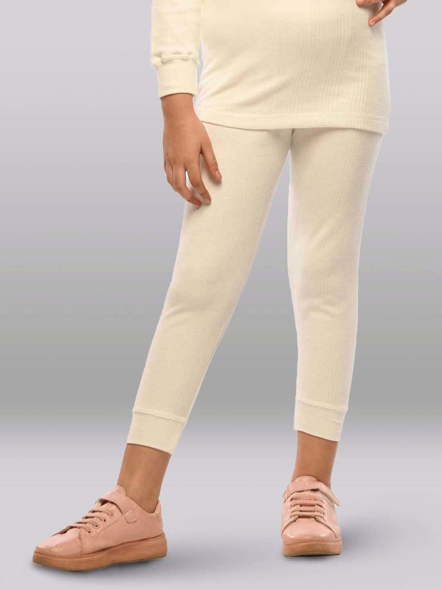 LUX Inferno Girls White Skinny Fit Thermal Pants