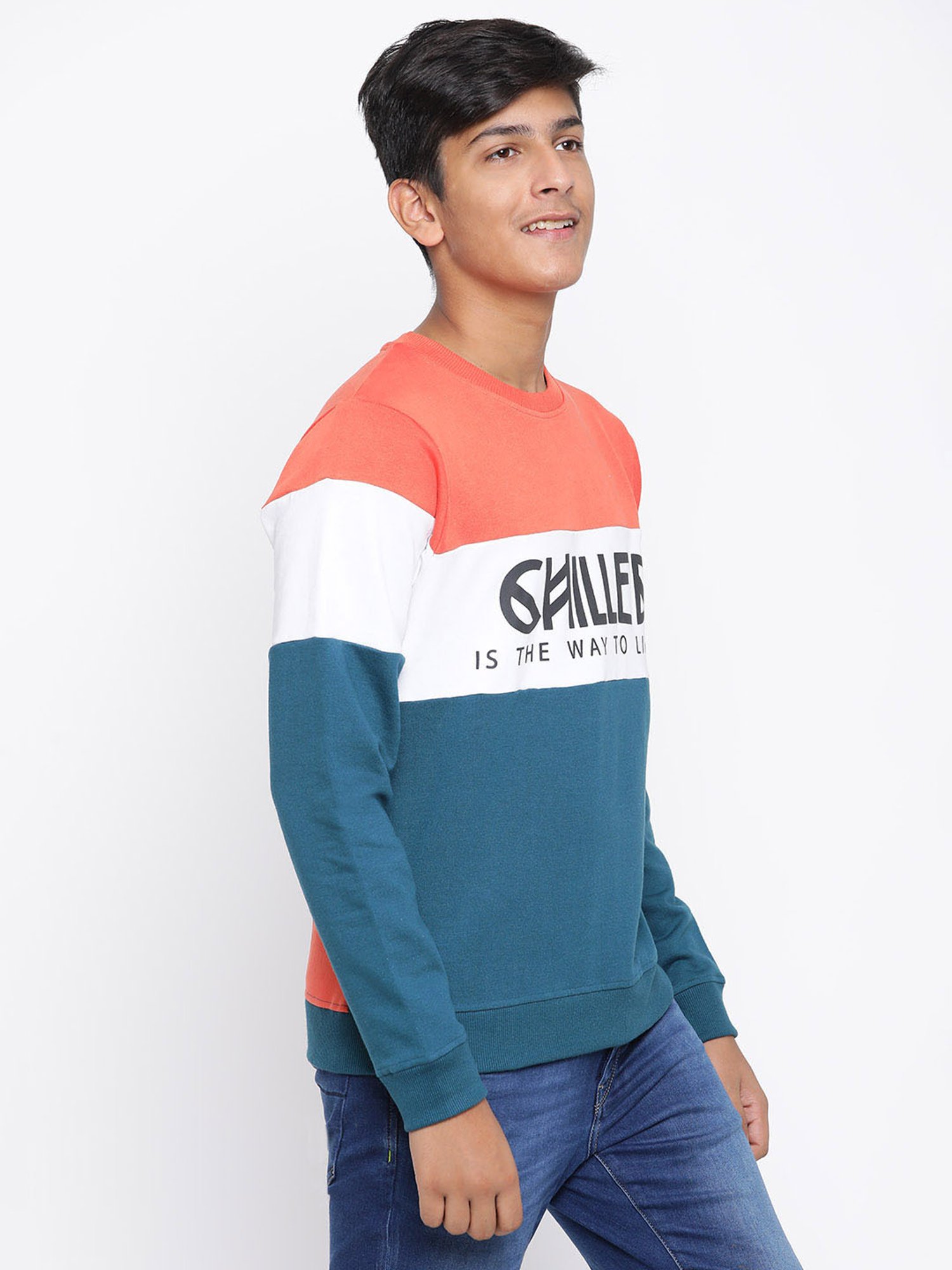 Lil Tomatoes Kids MultiColor Color Block Full Sleeves Sweatshirt