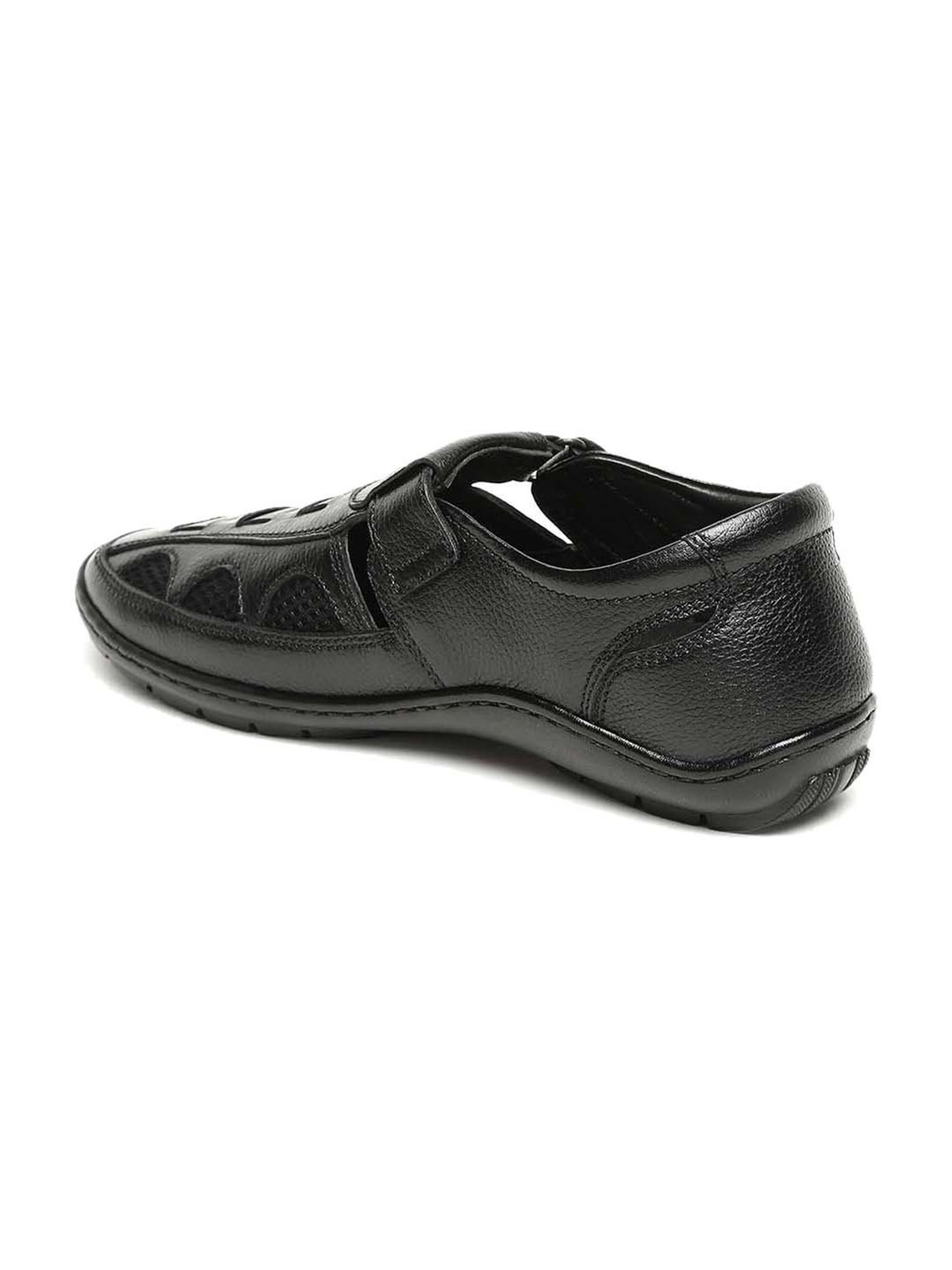 Teakwood Leathers Men's Black Fisherman Sandals