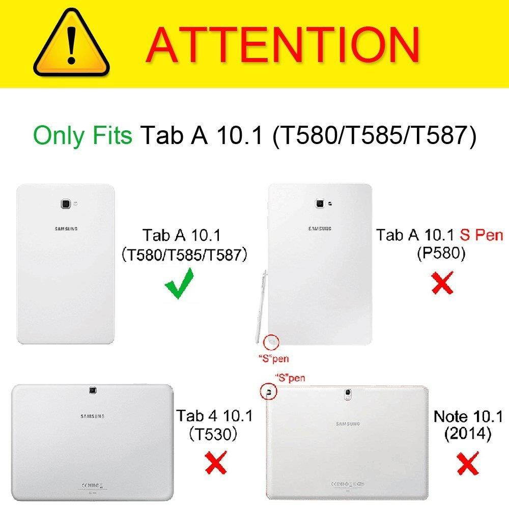 Fintie Keyboard Case for Samsung Galaxy Tab A 10.1(2016 NO S Pen Version),Slim Lightweight Stand Cover w/Magnetically Detachable Wireless Bluetooth Keyboard Compatible with Tab A 10.1 Inch, Black