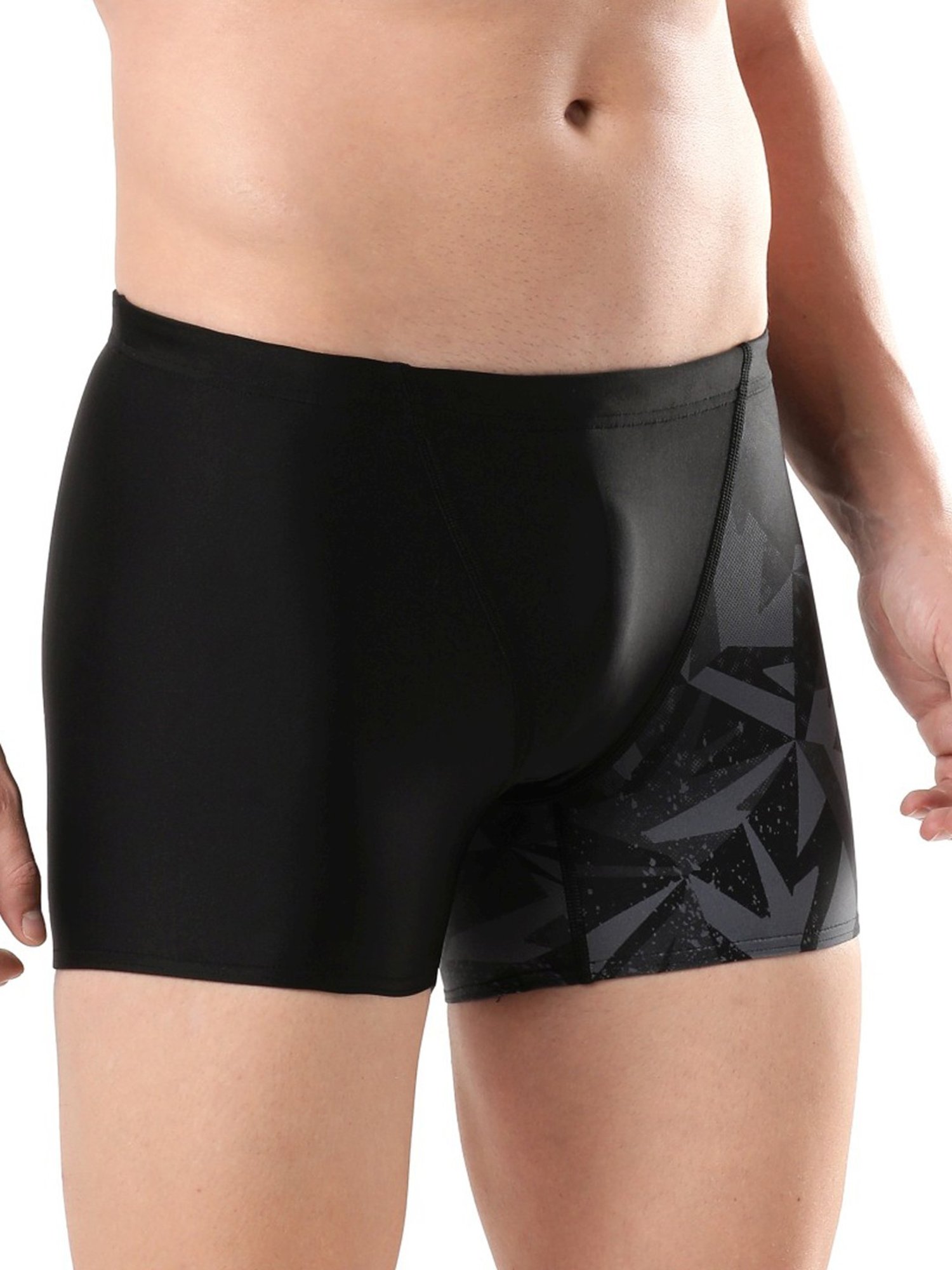 Speedo Metal Black Regular Fit Printed Swim Shorts