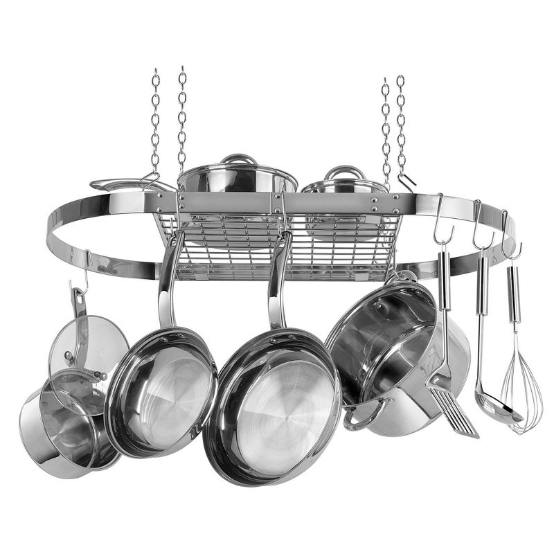 Range Kleen Oval Hanging Pot Rack - Stainless Steel