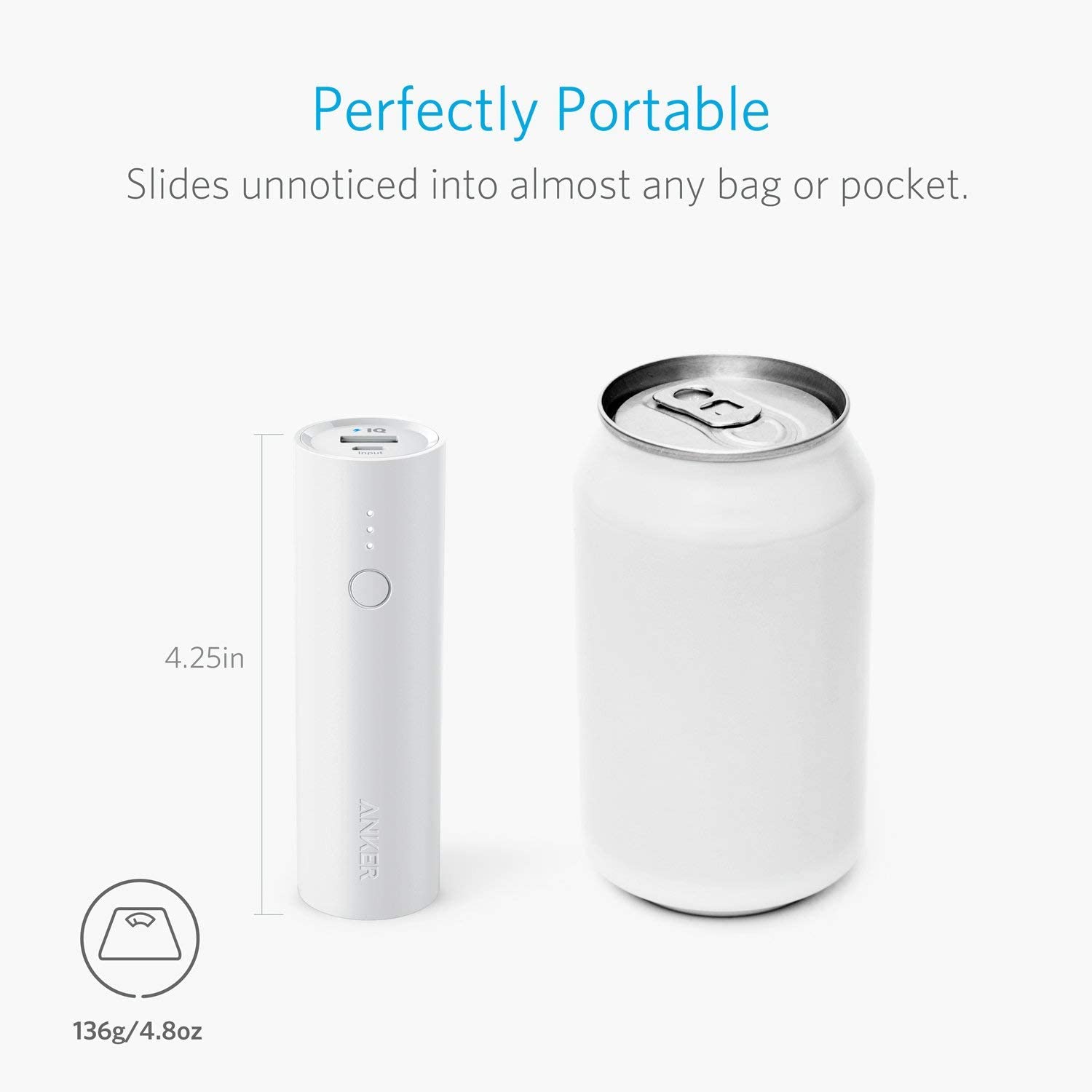 Anker PowerCore 5000 Portable Charger, Ultra-Compact External Battery with Fast-Charging Technology, Power Bank for iPhone, iPad, Samsung Galaxy and more