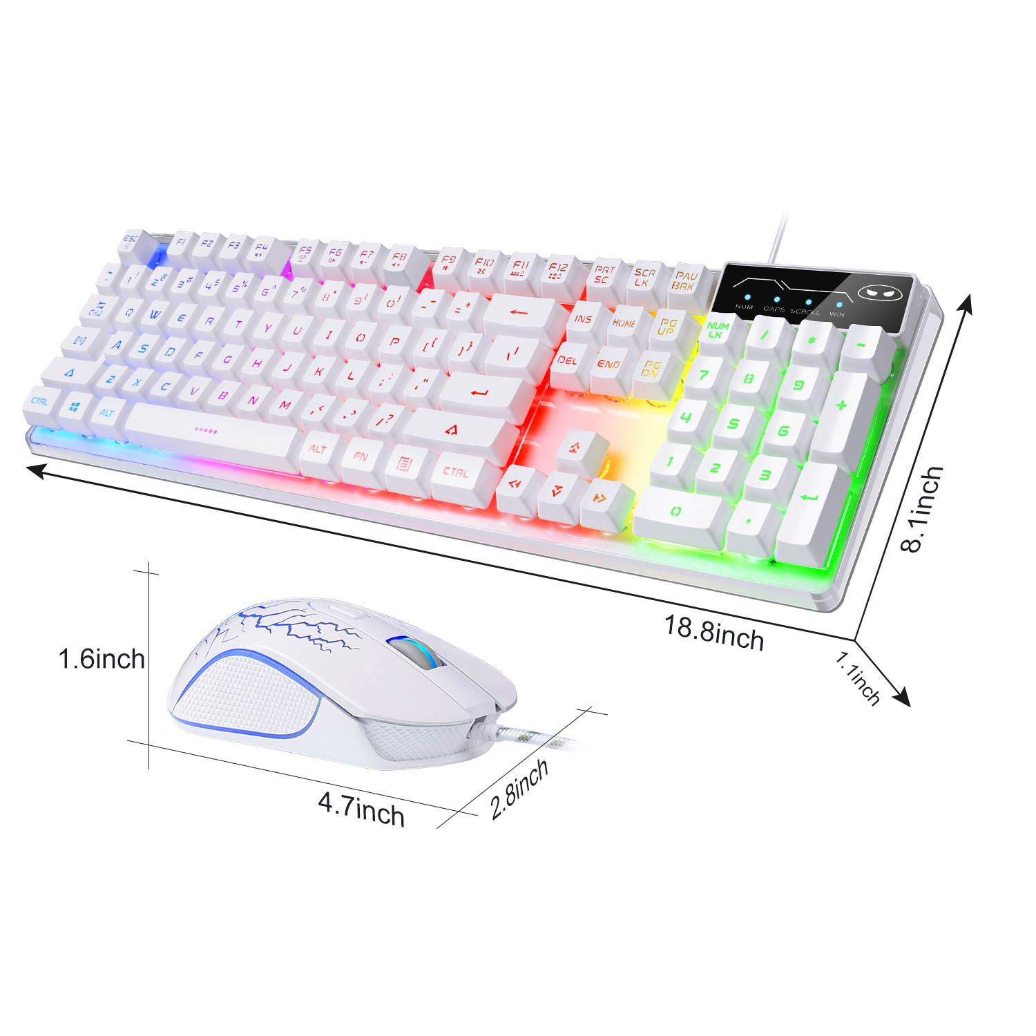 Gaming Keyboard and Mouse Combo, MageGee K1 LED Rainbow Backlit Keyboard with 104 Key Computer PC Gaming Keyboard for PC/Laptop(Black)