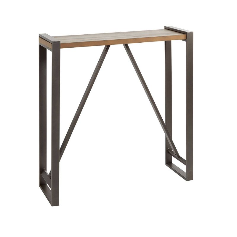 Slim Trestle Frame Console Table Gunmetal/Wood - Silverwood