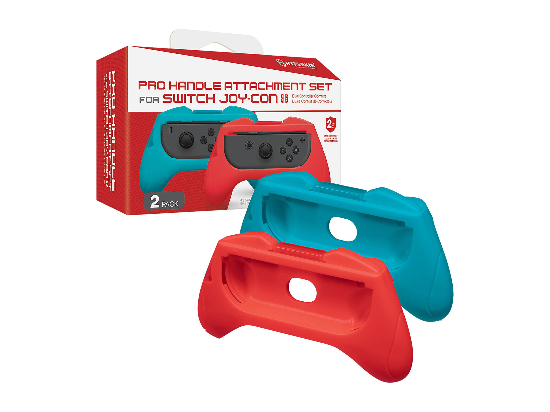 Hyperkin Pro Handle Attachment Set For Switch Joy Con Red and Blue