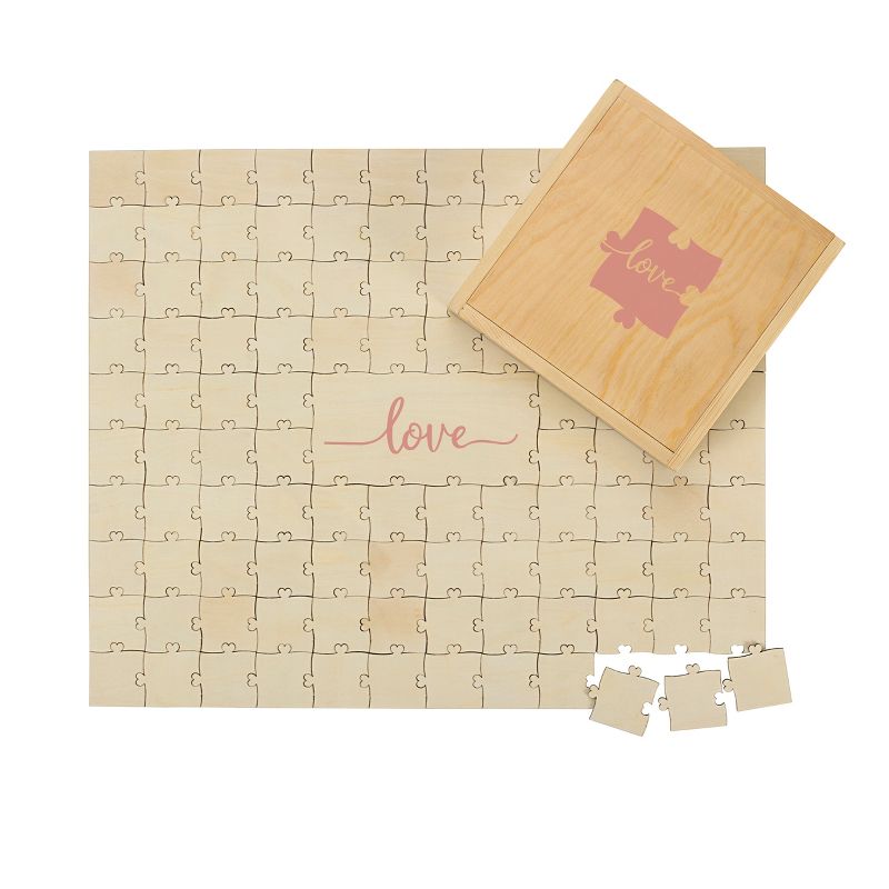 "Love" Wedding Guestbook Puzzle Tan
