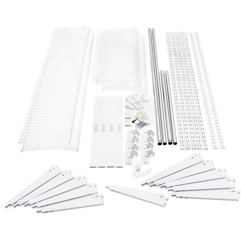 Rubbermaid Configurations 4-8 Feet Custom DIY Closet Organizer Kit, White