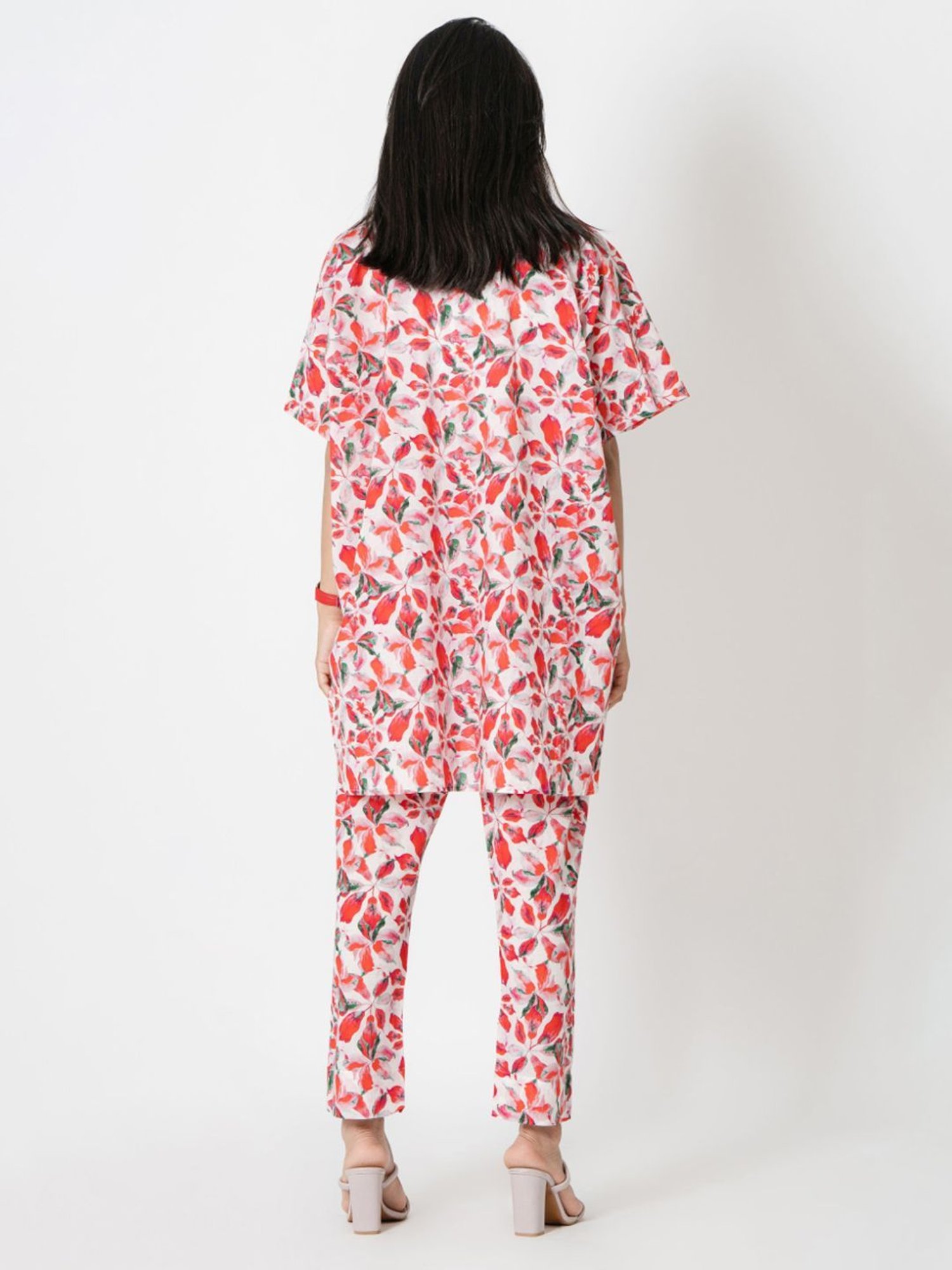 Kameez by Pooja White & Red Capsule 24 Digital Print Cotton Shirt and Pant Co-ord Set