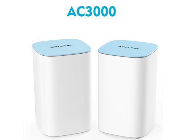 Wavlink AC3000 Tri-Band Whole Home Mesh WiFi System with MU-MIMO, Replace Wi-Fi Router and Range Extenders, Coverage Up to 6,000-7500sq. ft, Parental Controls, 3xGigabit ports, Plug and Play, 2-Pack