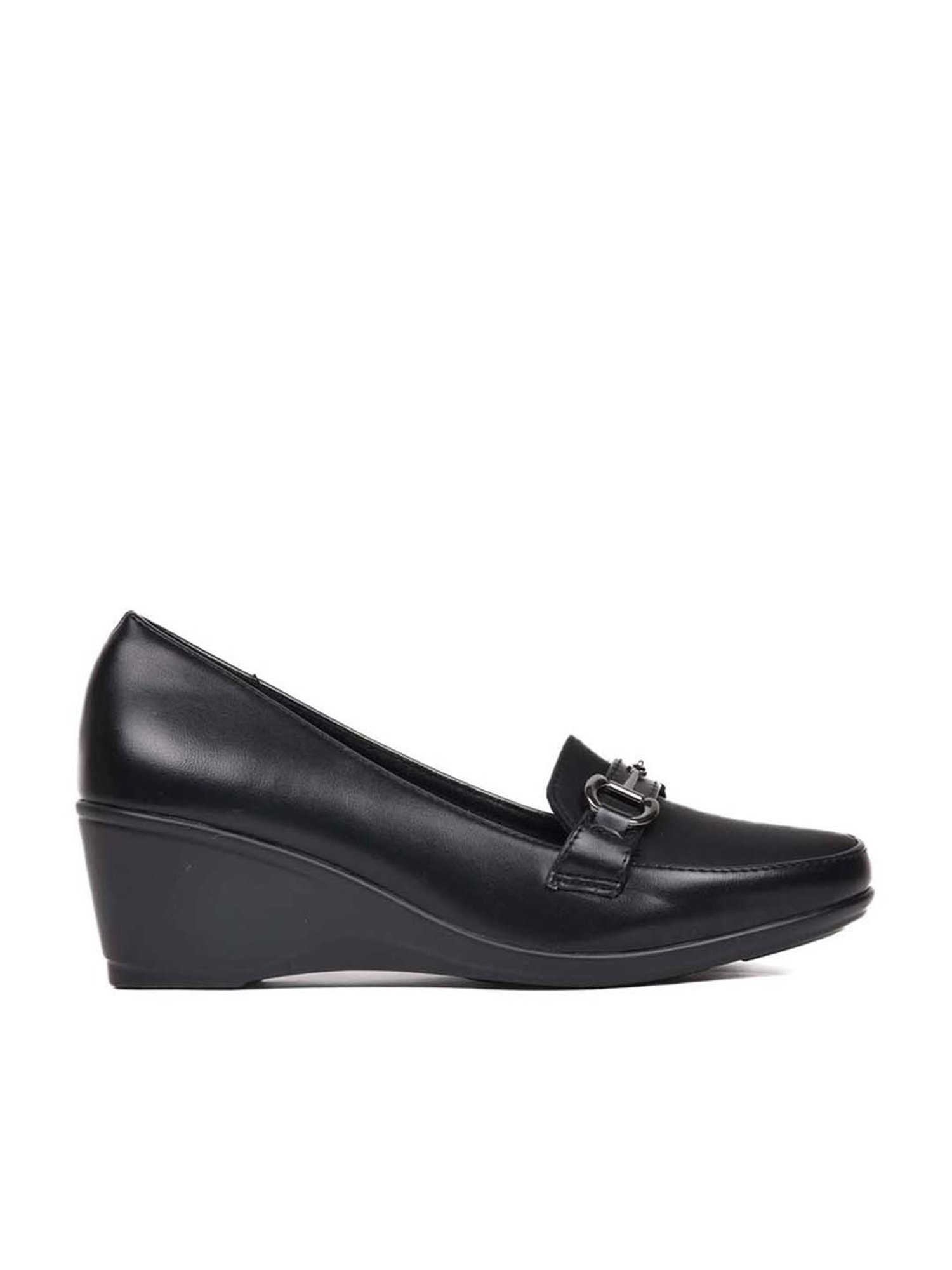 Jove Women's Black Wedge Loafers