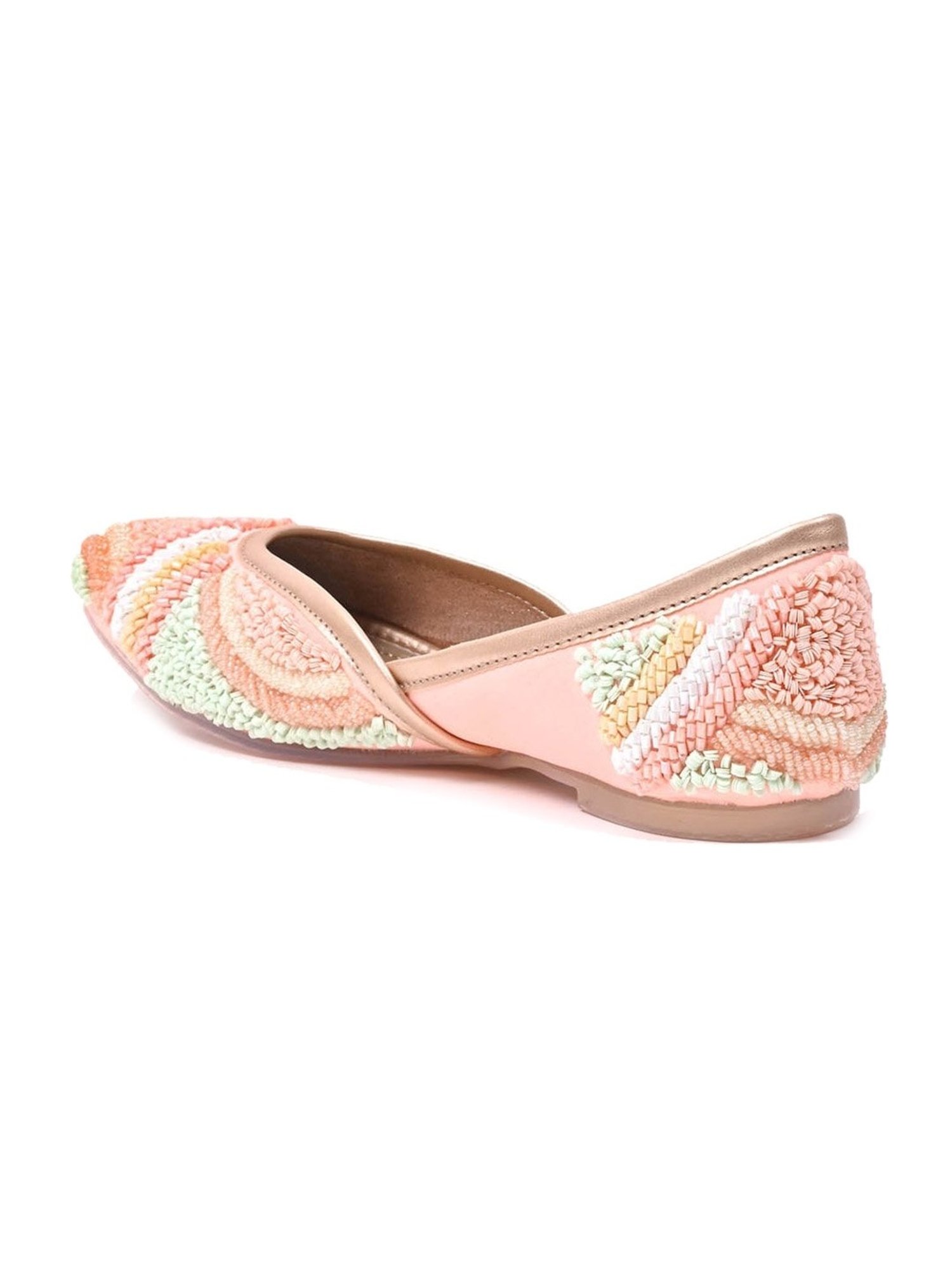 Jove Women's Pink Ethnic Juttis