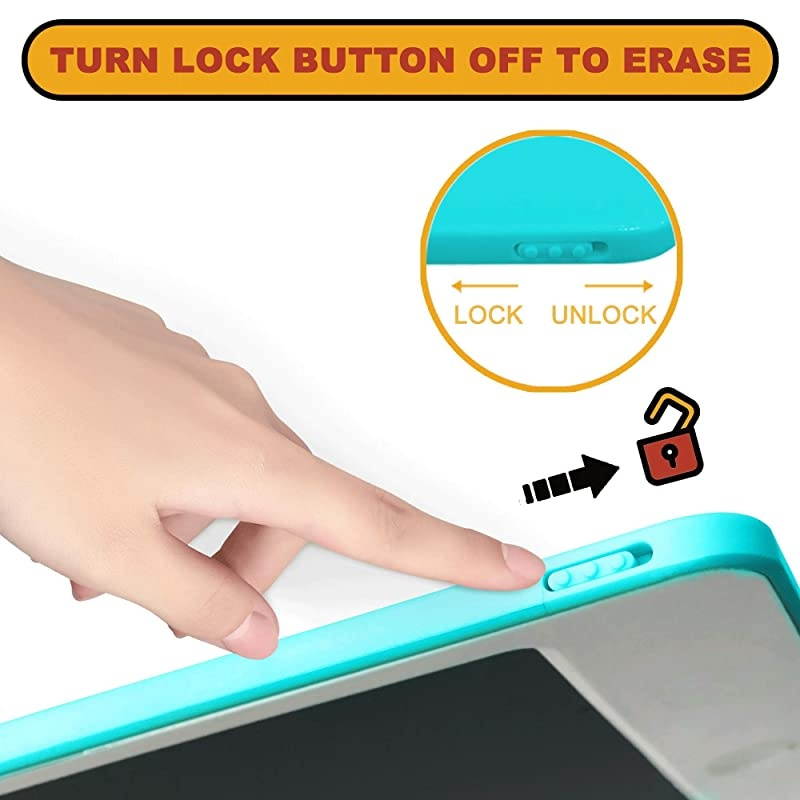 LCD Writing Tablet 10 inches Electronic Graphic Tablet Writing Drawing Doodle Board with Memory Lock for Home SchoolOffice Blue