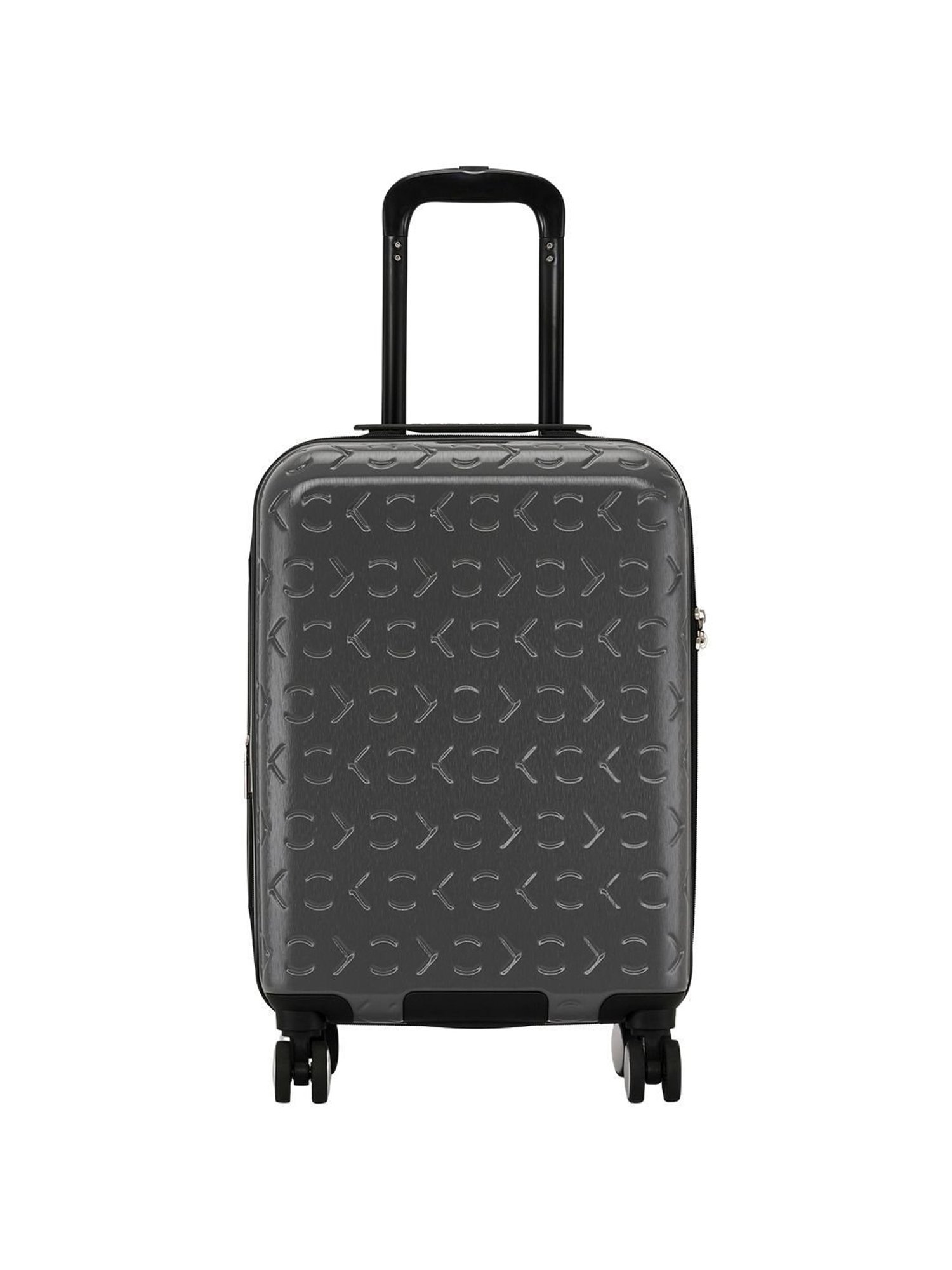 CALVIN KLEIN FLY CONTROL Grey 8 wheels Small Hard Cabin Trolley Bag