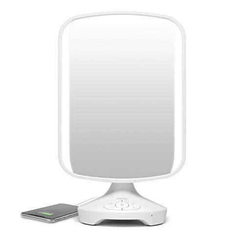 7" x 9" LED Vanity Mirror with Built-in Bluetooth Speaker - White