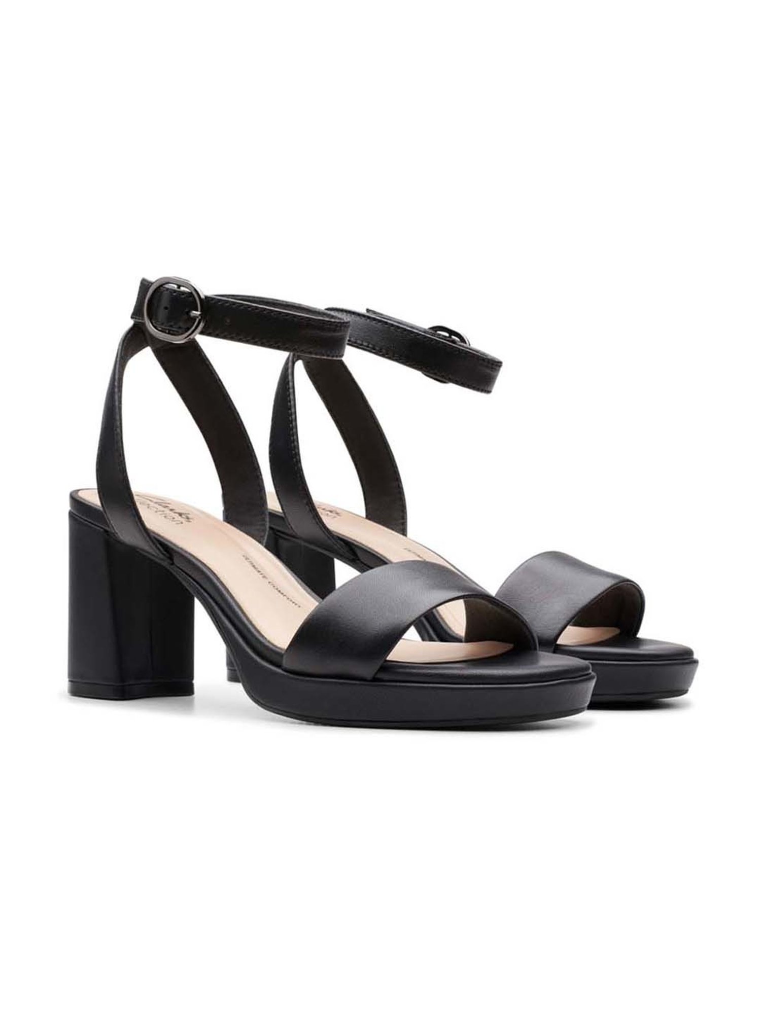 Clarks Women's AmbyrLyn Bay Black Ankle Strap Sandals