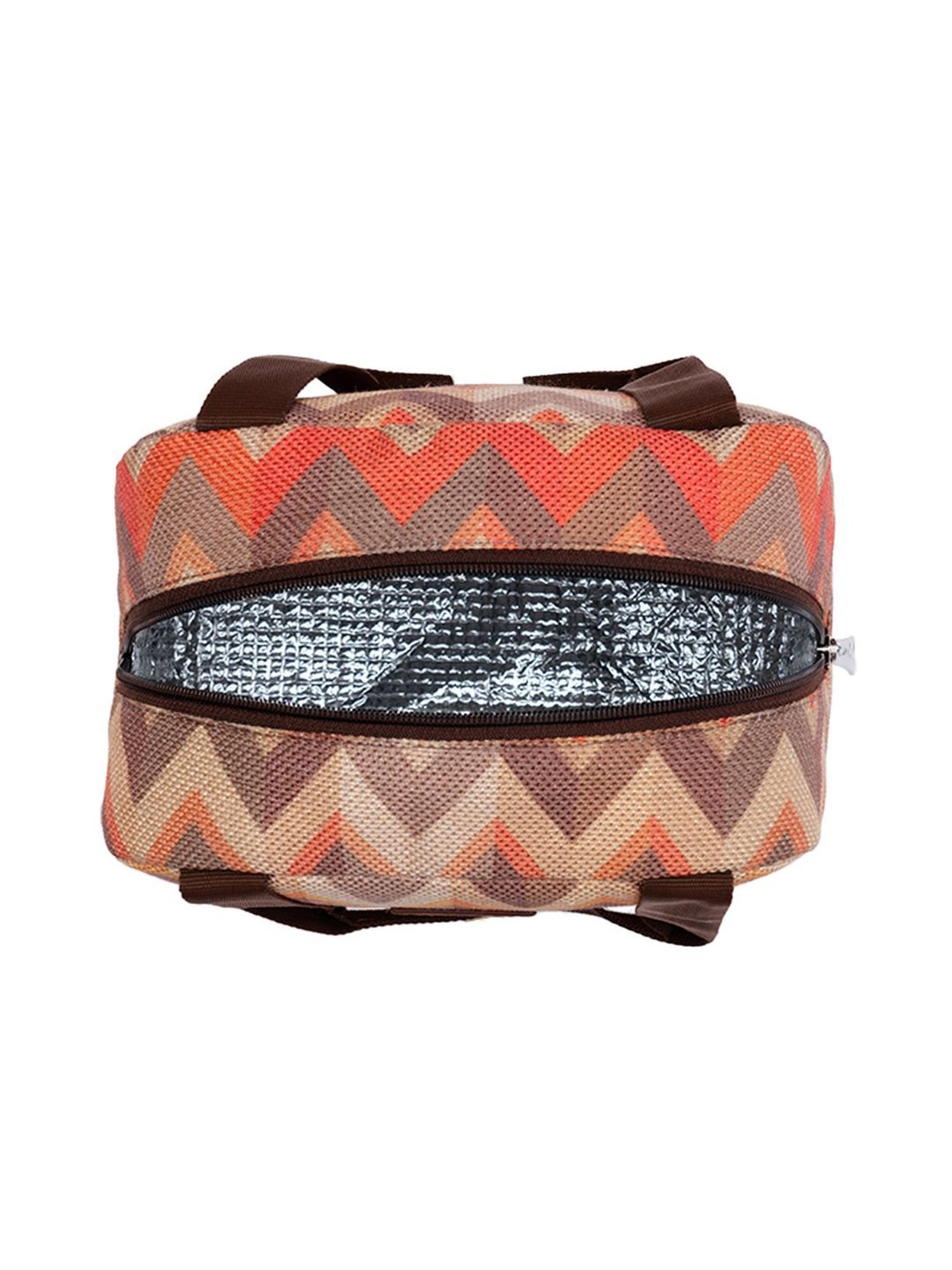 ZOUK Orange Geometric Lunch Bag