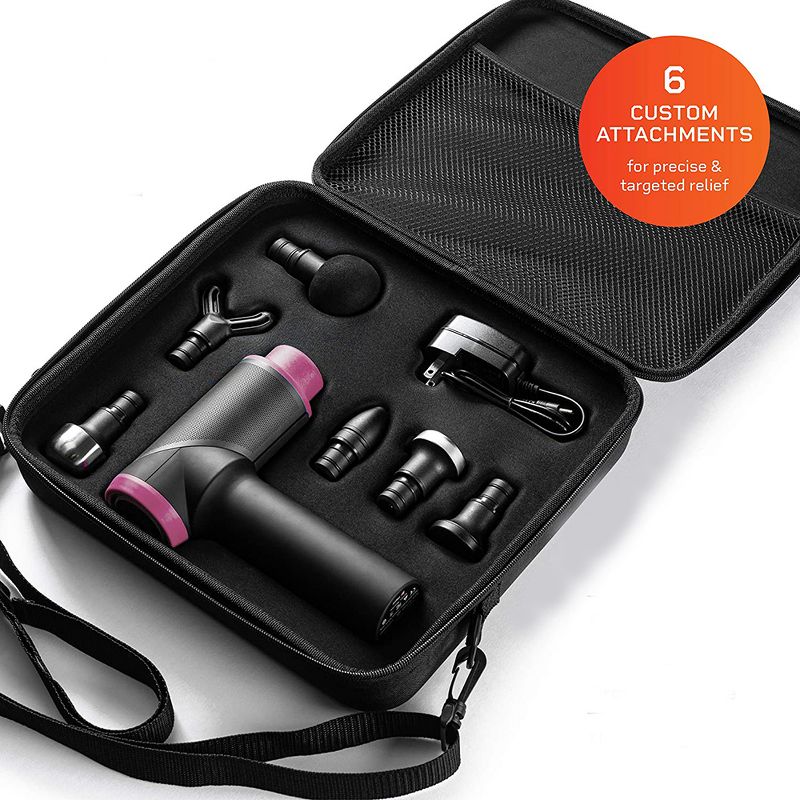 Lifepro LPSNCMRED Sonic Mini Compact Quiet Personal Handheld Deep Tissue Muscle Percussion Massage Relief Therapy Massager Ball Gun Machine, Red