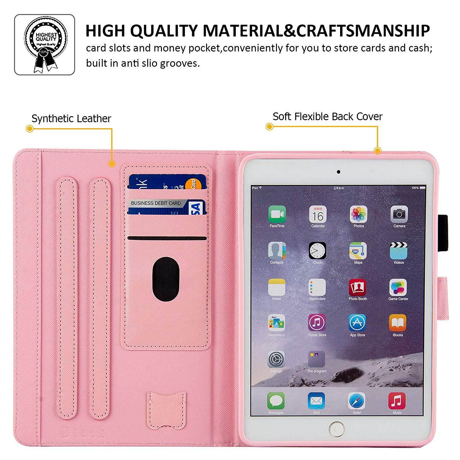 iPad Mini Case, iPad Mini 2/3 Case, Dteck(TM) Cartoon Cute Flip Folio Stand PU Leather Case with Cards Slots Full Body Protective Magnetic Cover for Apple iPad Mini 3 2 1 (01 Never Stop)