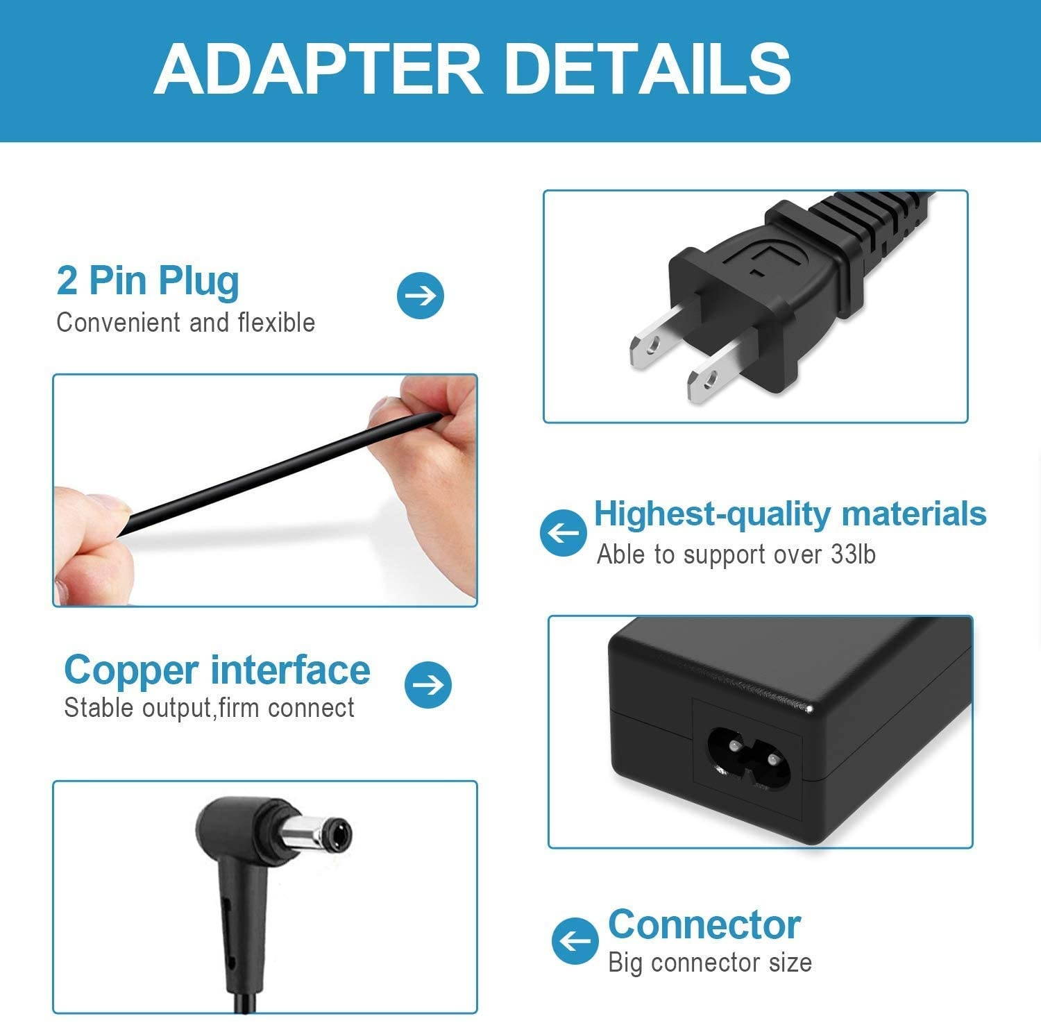 UL Listed Nicpower 65W AC Charger Fit for Toshiba Satellite P775 P775-S7215 P775-S7320 P775-S7100 Laptop Power Adapter Supply Cord