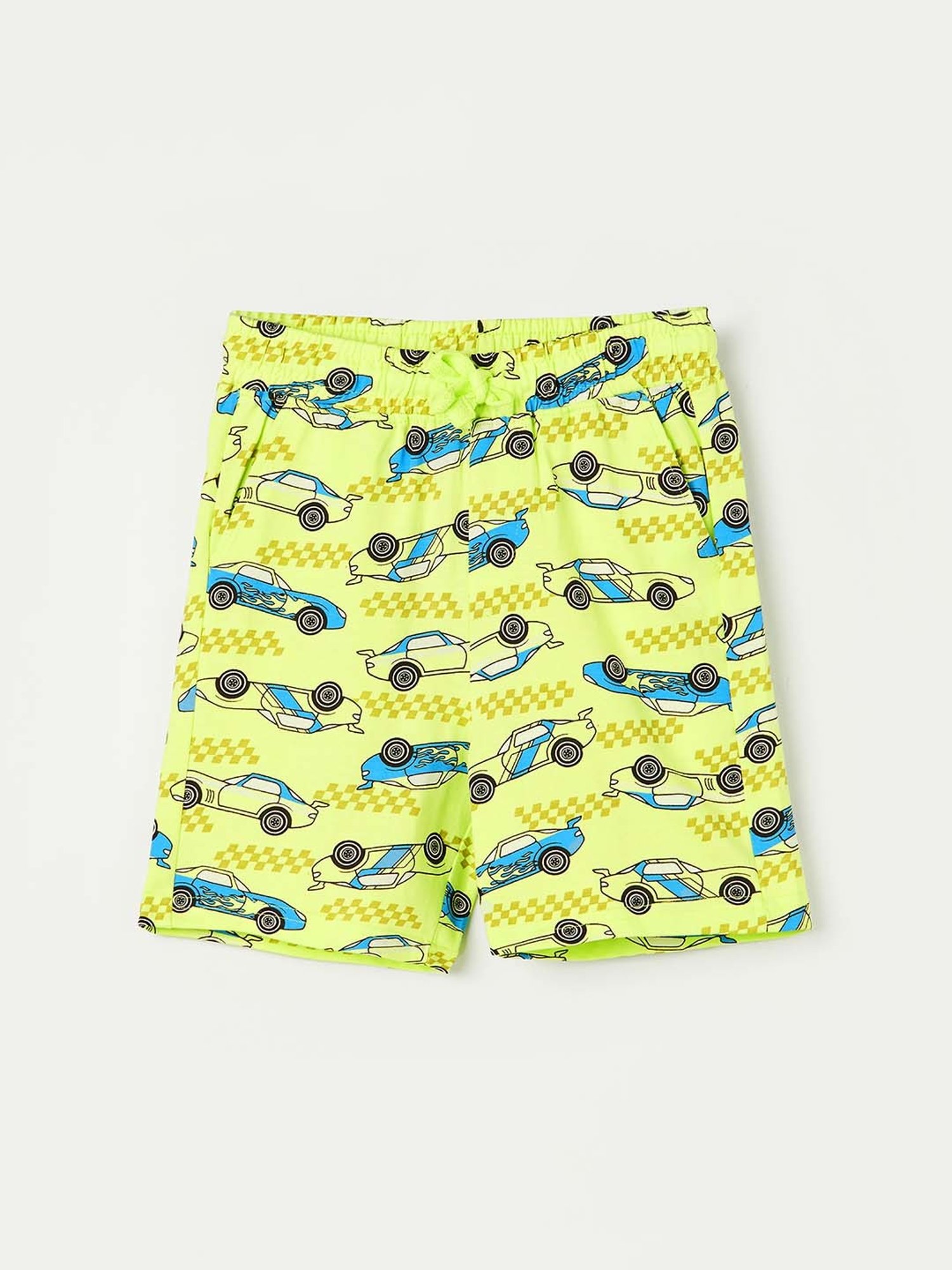 Fame Forever by Lifestyle Kids Lime Green Cotton Printed Shorts