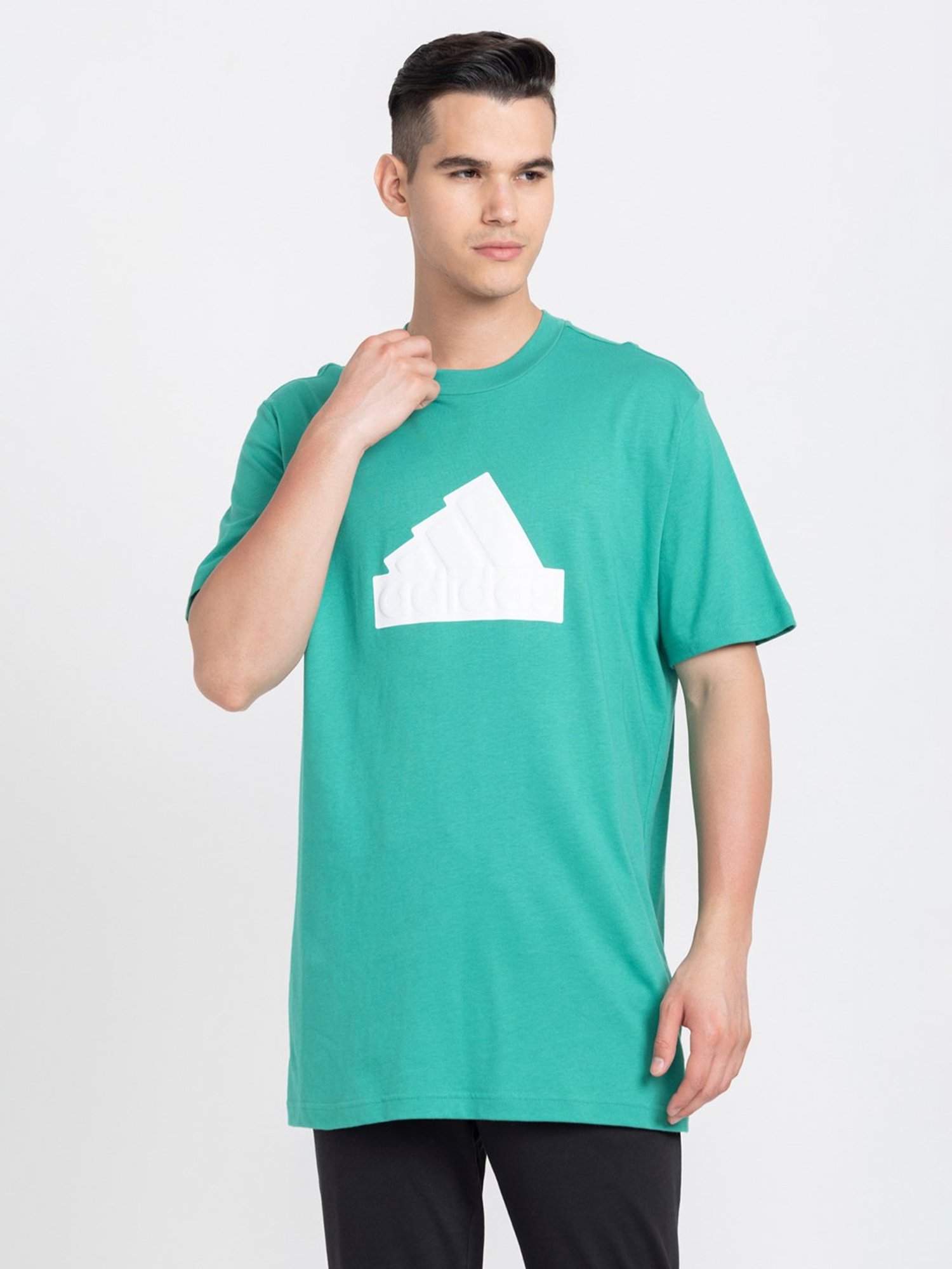 adidas Green Loose Fit Future Icons Cotton Crew T-Shirt