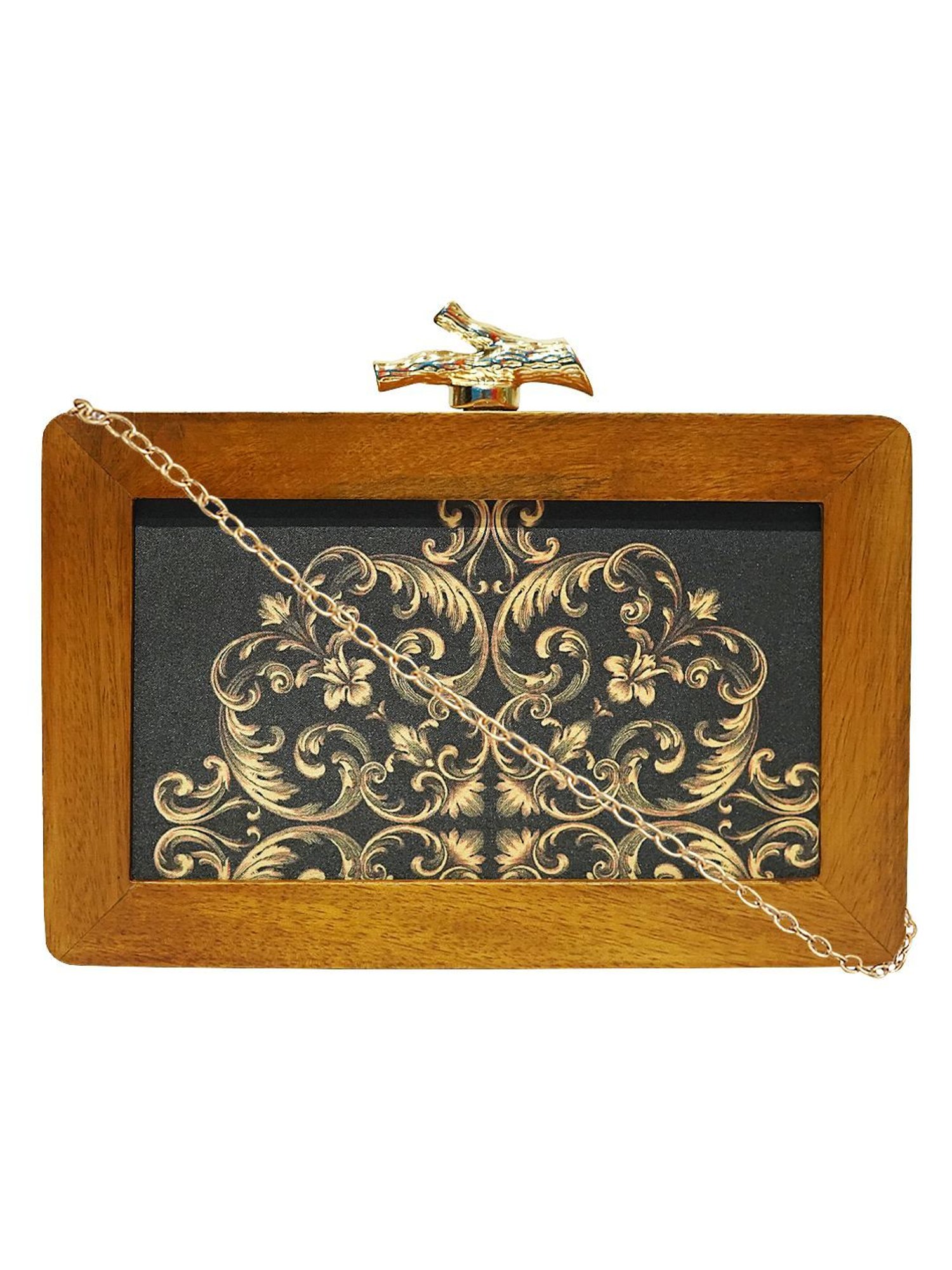 Horra Bronze Embellished Clutch