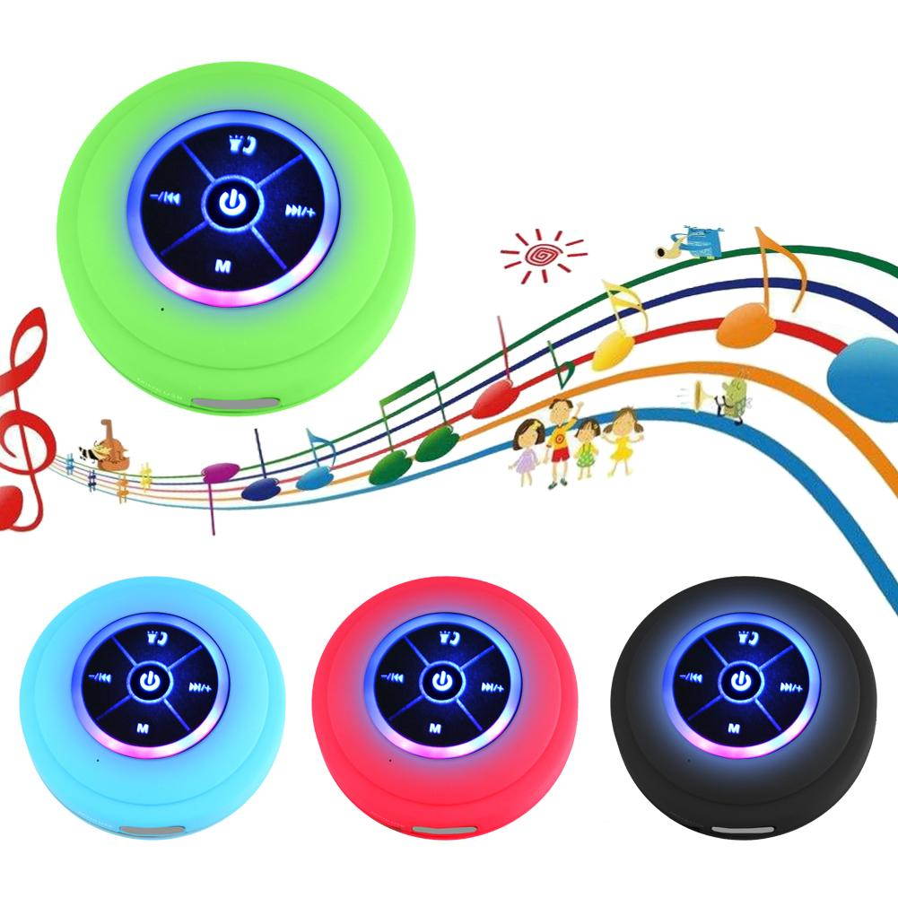 Black Q9 Waterproof LED Wireless Bluetooth Speaker Outdoor Bathroom Shower Subwoofer Speaker