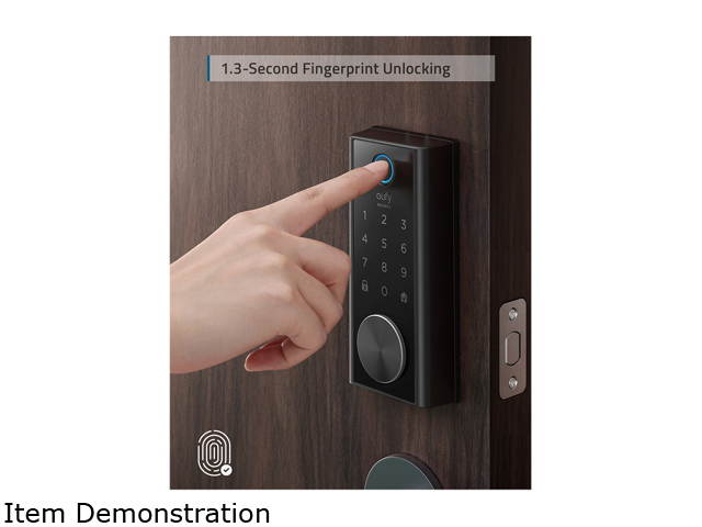 eufy Security Smart Lock Touch, Fingerprint Scanner, Keyless Entry Door Lock, Bluetooth Electronic Deadbolt, Touchscreen Keypad, BHMA Certified, IP65 Weatherproofing, Wi-Fi Not Supported