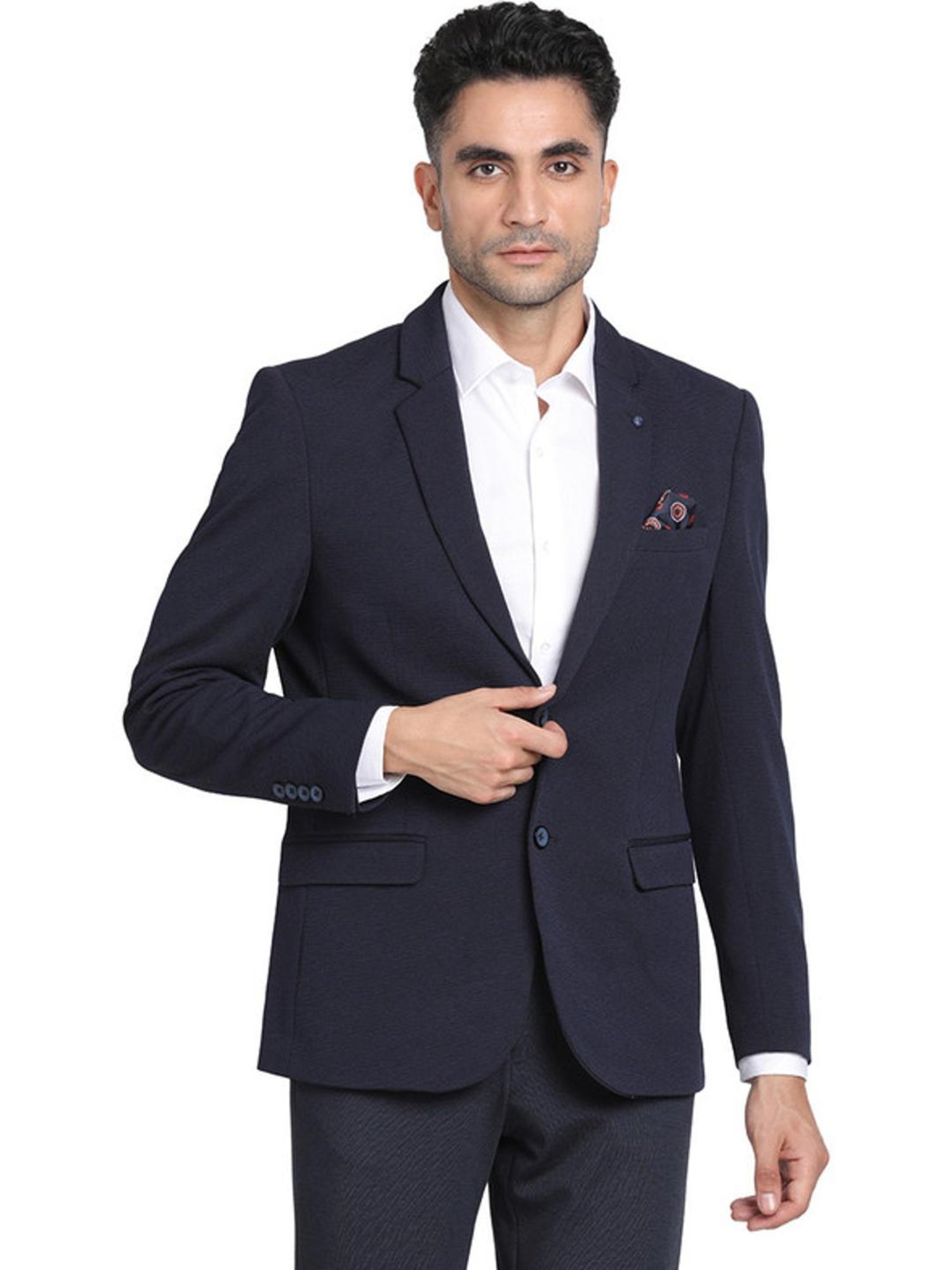 Turtle Navy Slim Fit Blazer