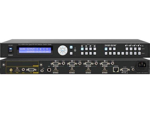 Shinybow SB-3693 HDMI & VGA Quad-PiP-PoP Selector Switch Scaler w/3-Yr Warranty