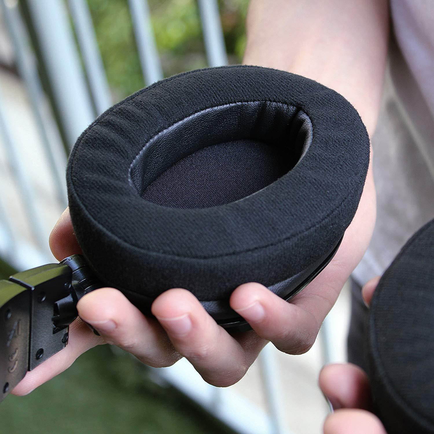 Upgraded Replacement Ear Pads for Audio Technica ATH M50X - Also Compatible with M50 / M40X / M40 / Sony Mdr/Monoprice 8328 and Many More Oval Shaped Headphones (Velour)