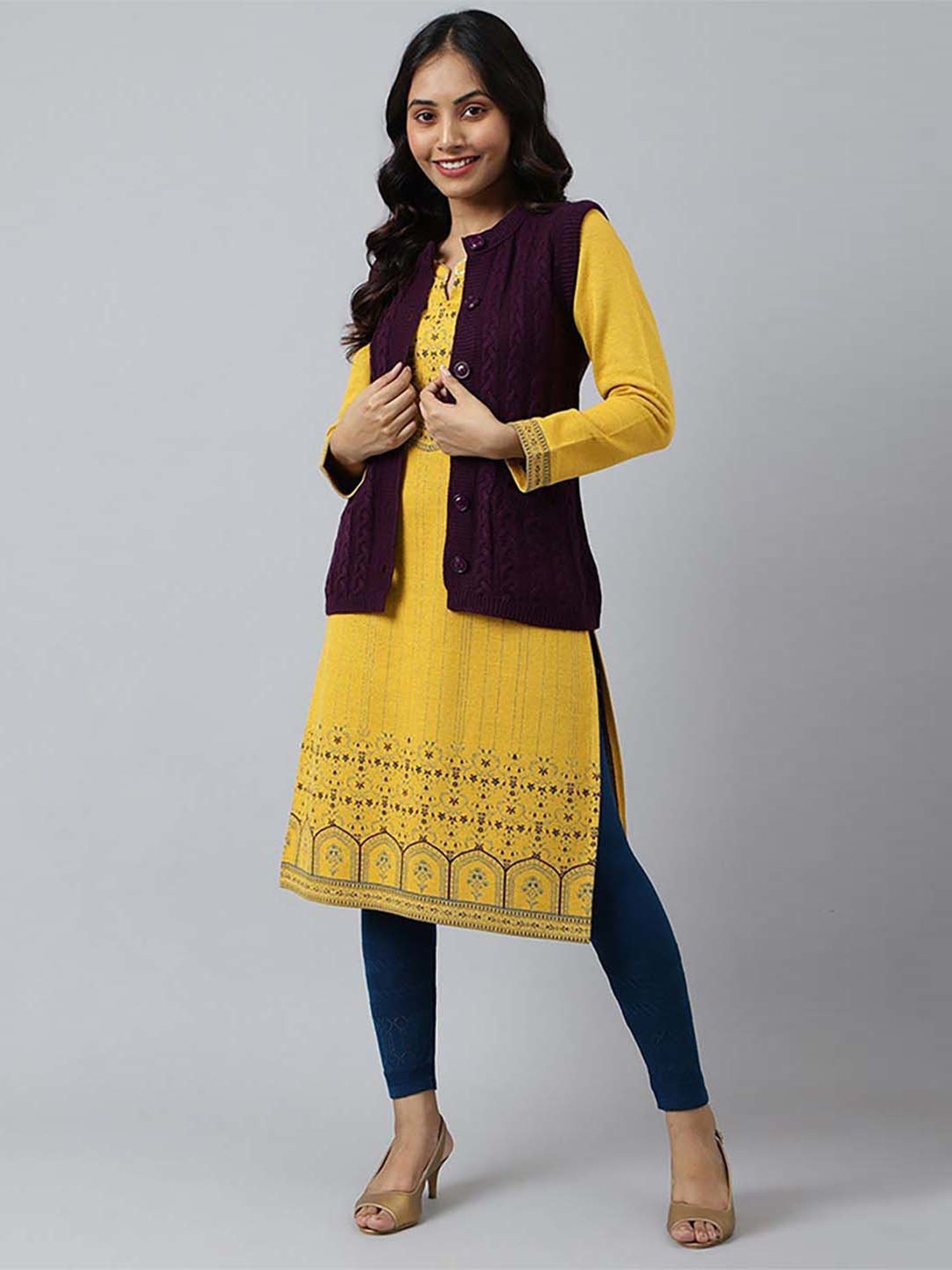 Aurelia Purple Regular Fit Sweater